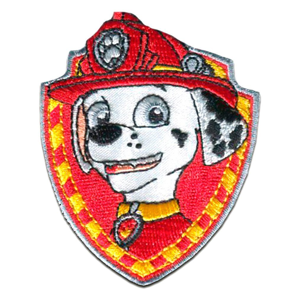 PAW PATROL Пластырь Bügelbild, Aufbügler, Applikationen, Patches, Flicken, zum aufbügeln, Polyester, MARSHALL 1 - Größe: 7 x 6 cm