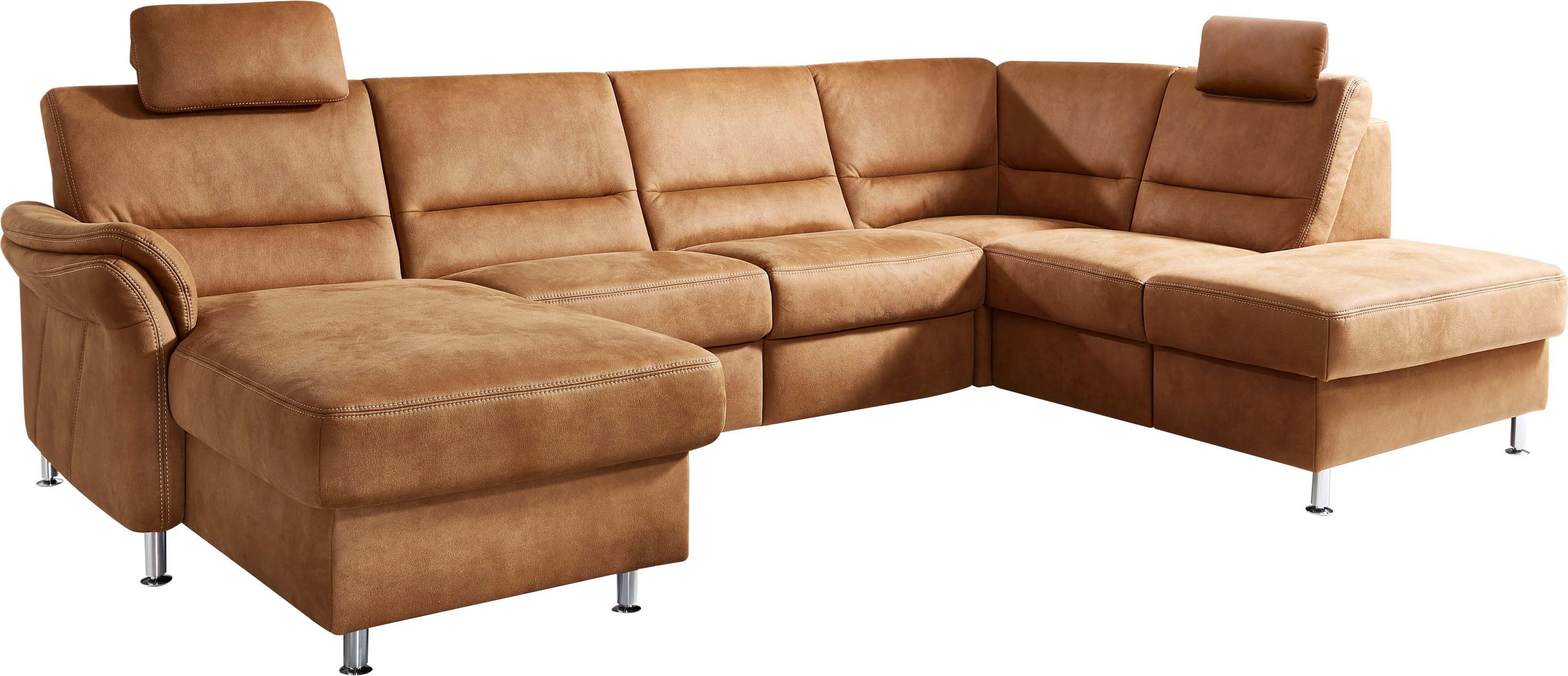 Die PlanBar Wohnlandschaft ZE-EM16033 U-Form, Breite 316 cm, 4 Teile, wahlweise mit Kopfstützen und echt bezogenem Rücken