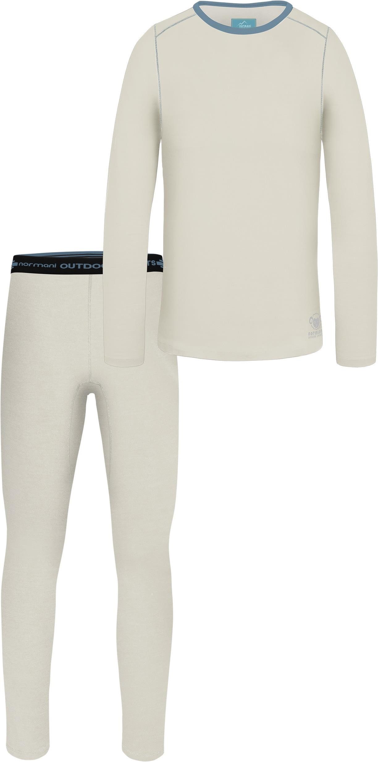 normani Thermohose Kinder Merino Thermo Unterwäsche Thermounterwäsche aus 100 % Merinowolle - Sportunterwäsche SkiSet