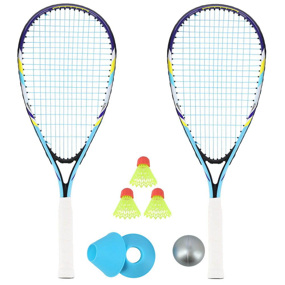 Nils Federball Crossminton Schlägerset Speedbadminton (Spar-Set, 2-St., 9 cm windfest, 58), Crossminton-Set, windfest, 2 Schläger, 5 Speeder