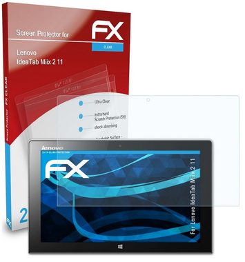 atFoliX Schutzfolie Displayschutz für Lenovo IdeaTab Miix 2 11, (2 Folien), Ultraklar und hartbeschichtet