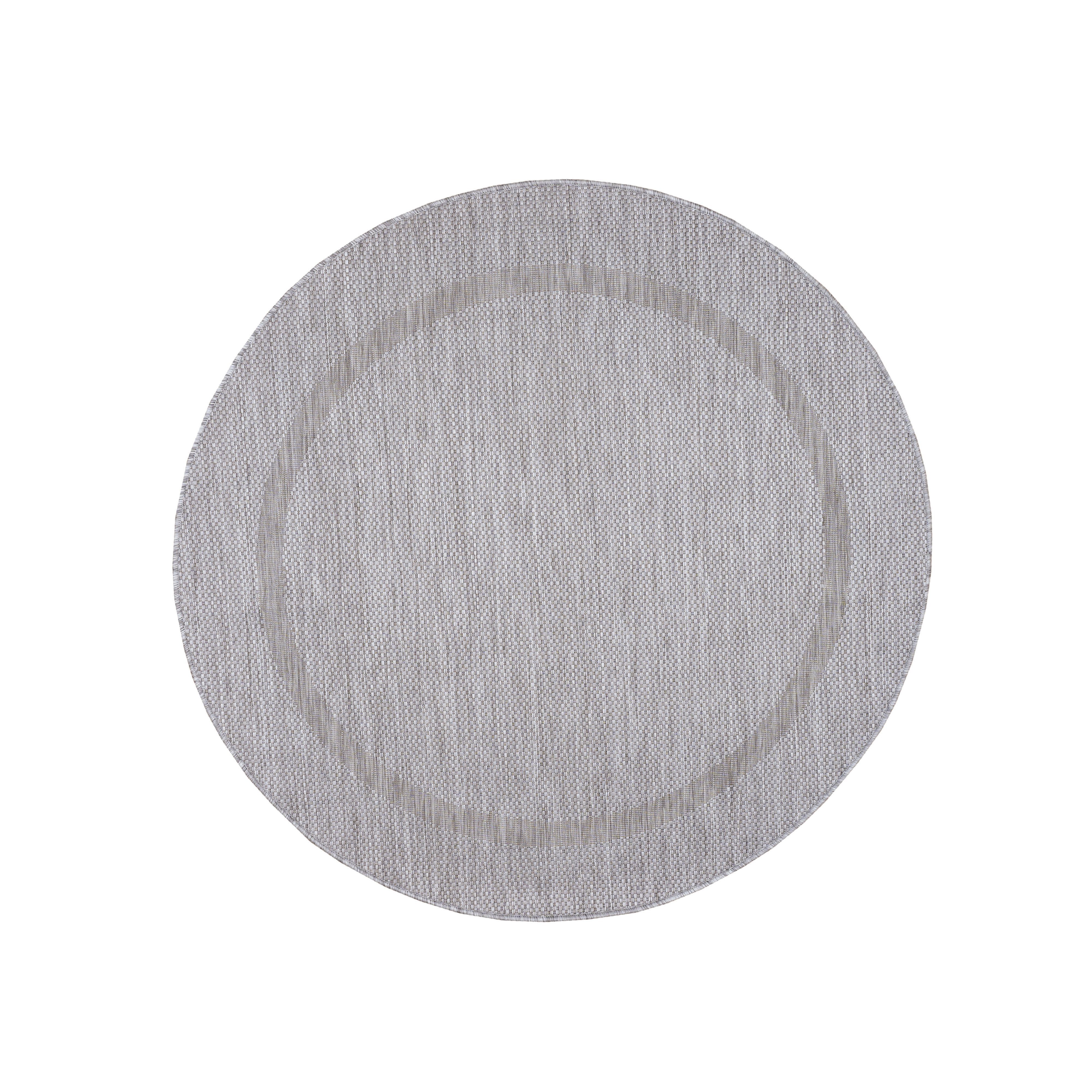 Outdoorteppich RELAX 4311, Ayyildiz Teppiche, rund, Höhe: 5 mm, Pflegeleicht / Strapazierfähig / In- und Outdoor geeignet Silberfarben