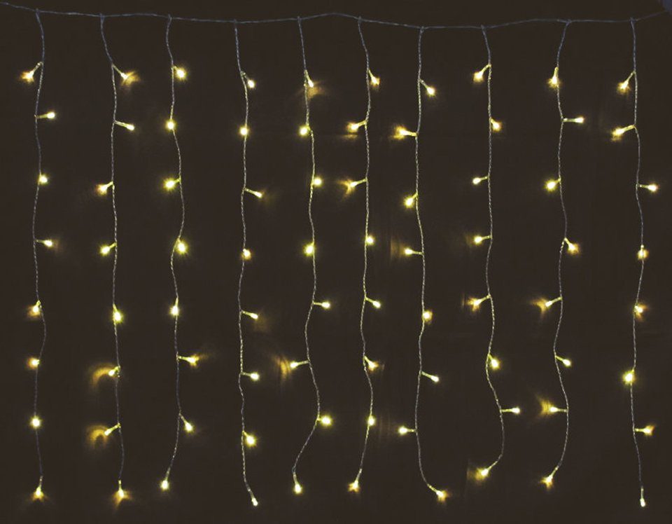 Spetebo Lichtervorhang LED Sternen Lichtervorhang warm weiß - 190 cm, 160-flammig, Deko Lichterkette mit 160 LED für Innen und Außen