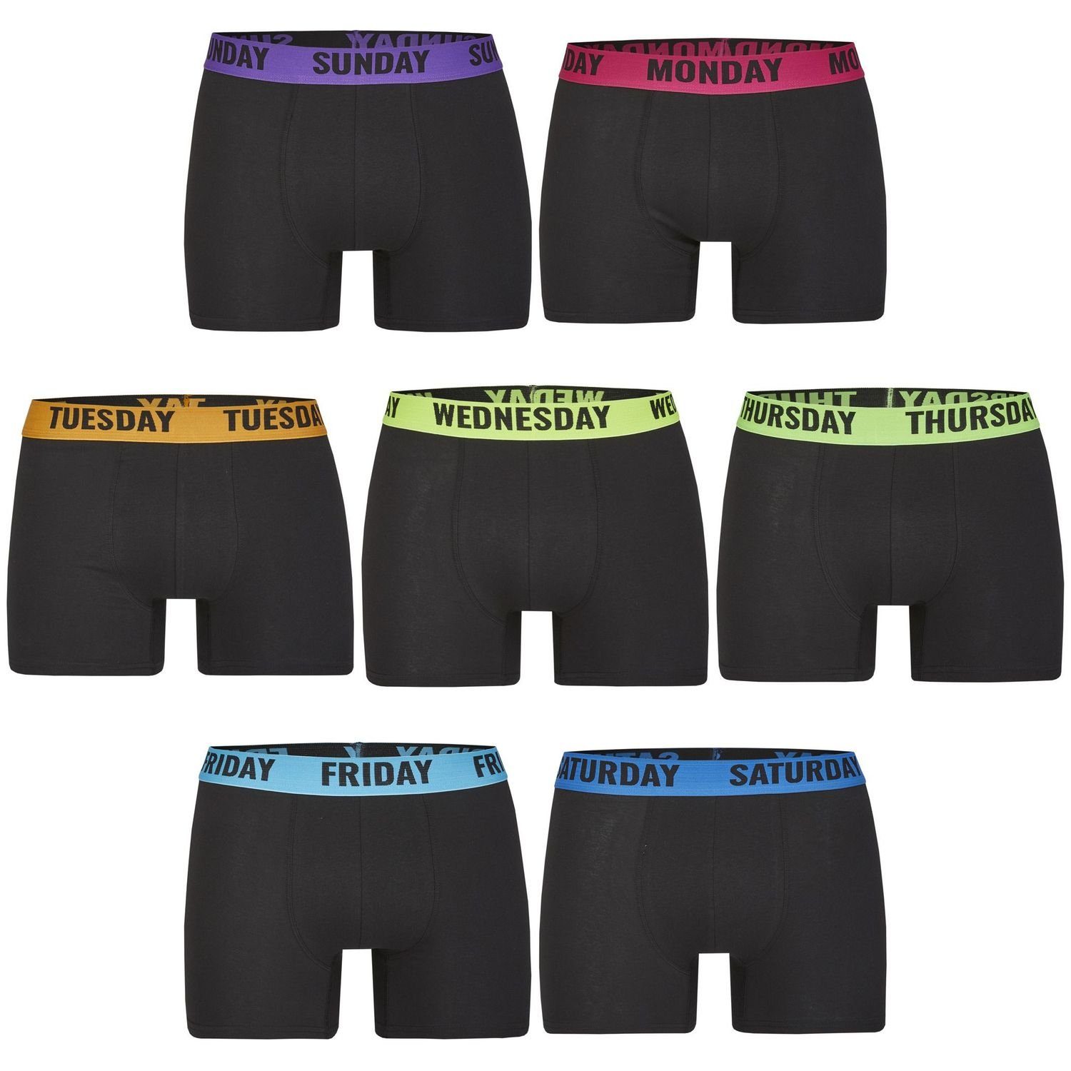 HAPPY SHORTS Boxershorts 7 Stück Happy Shorts Jersey Trunk Herren Boxershort Pants Boxer Weekly (1-St)