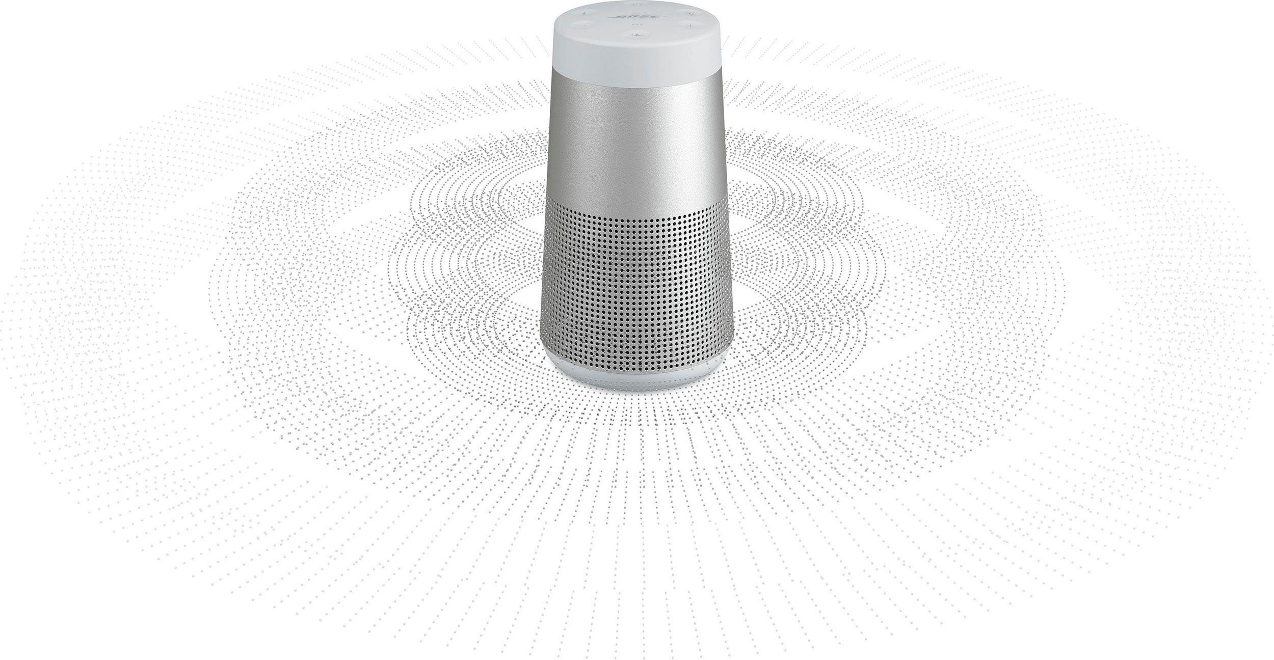 (Bluetooth), SoundLink Das robust nahtlose Aluminiumgehäuse Revolve Stereo Bose wasser- staubabweisend (IP55) ist und Bluetooth-Lautsprecher sowie II