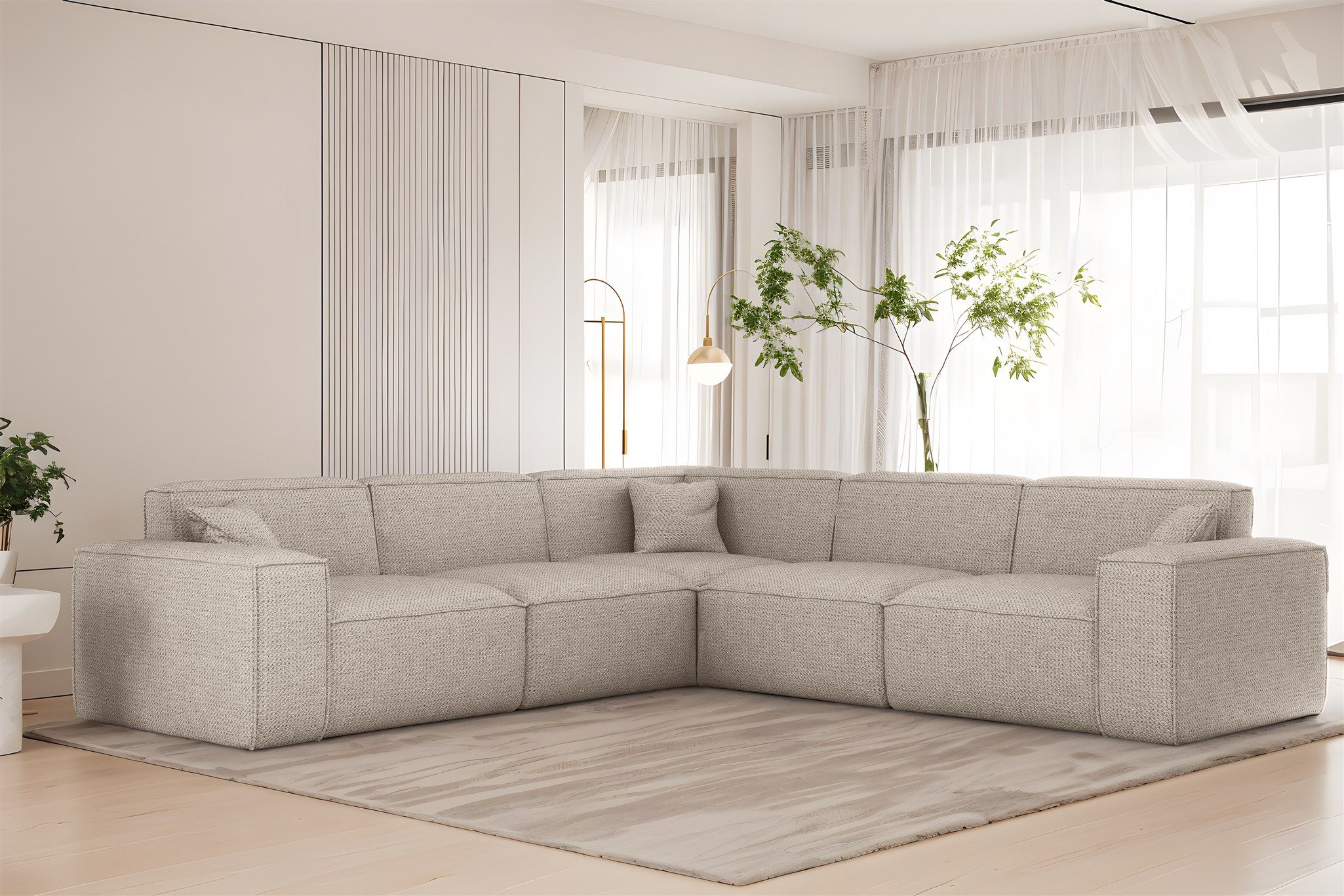 Fun Möbel Ecksofa Designersofa CELES PREMIUM in Stoff Artico Universal (246 günstig online kaufen