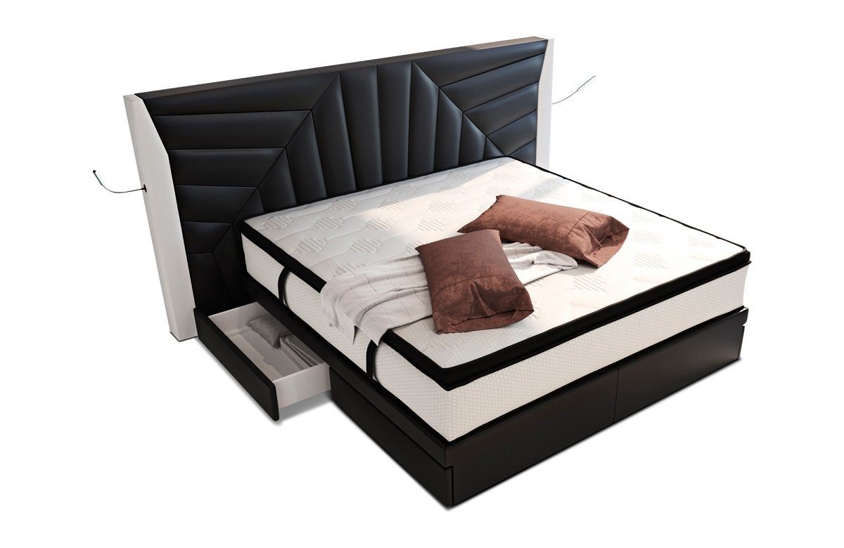 Sofa Dreams Boxspringbett Boxspringbett Monaco Leder, günstig online kaufen