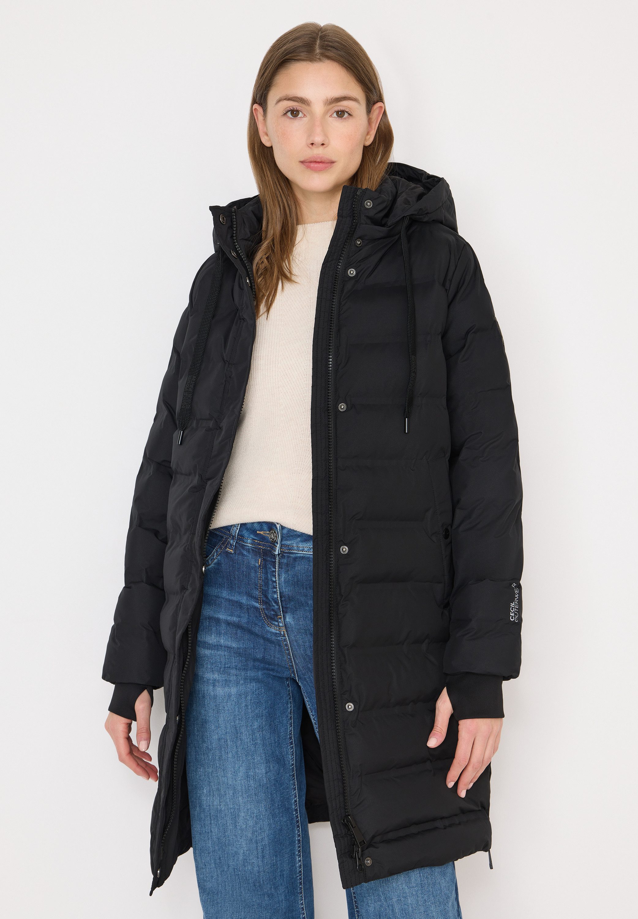 CECIL Steppmantel mit Kapuze mit Tunnelzugband