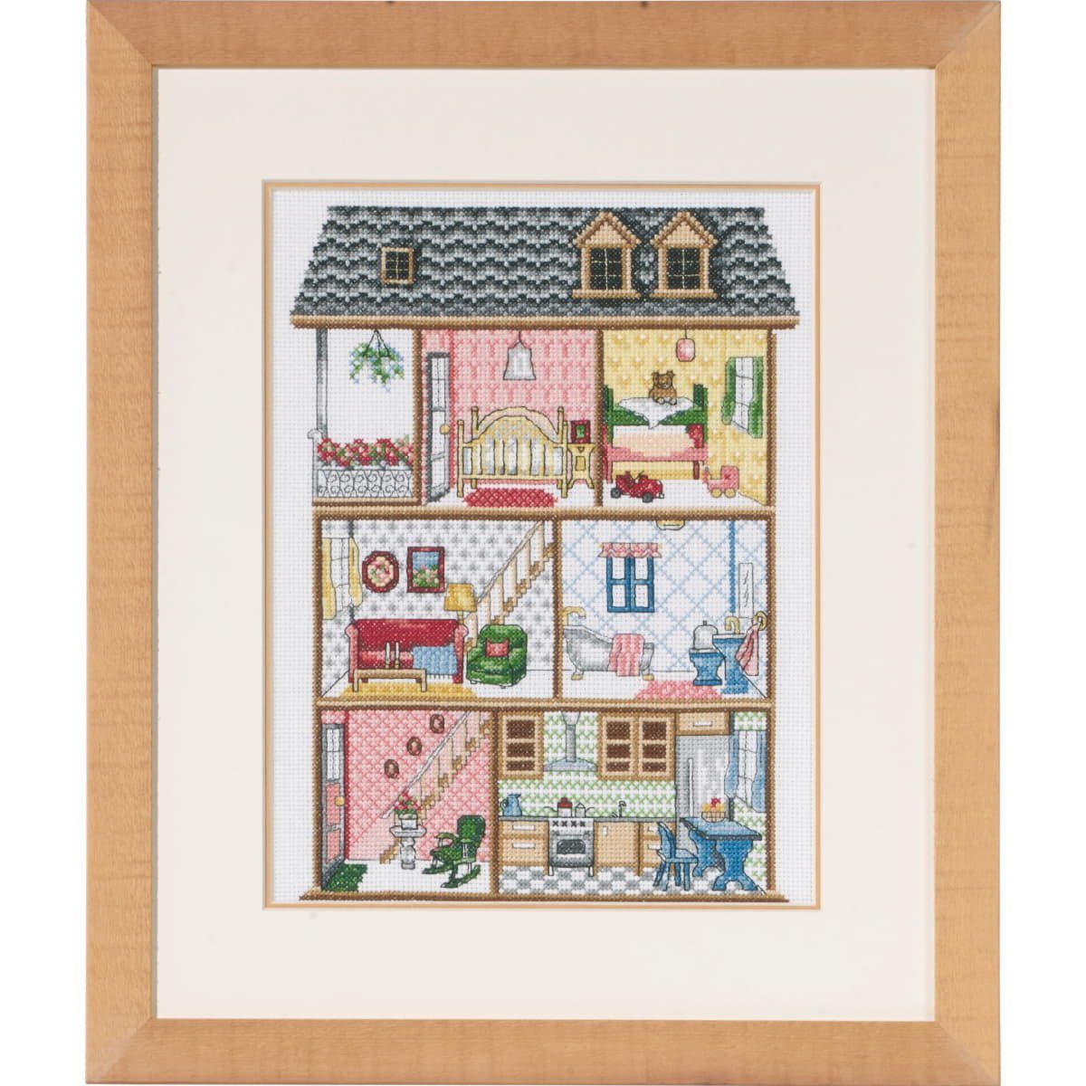 Permin Kreativset Permin Kreuzstich Stickpackung "Puppenhaus", (embroidery kit by Marussia)