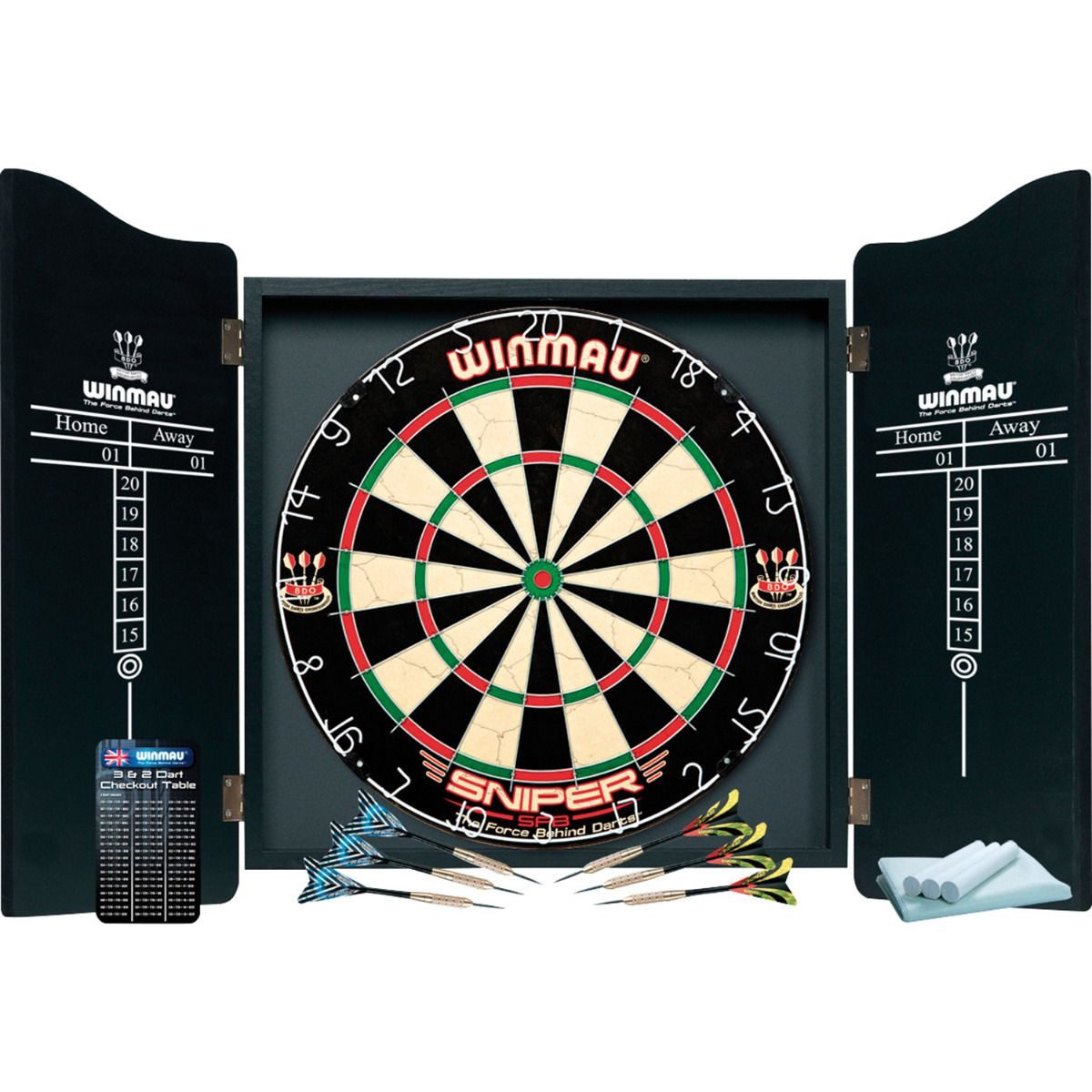 Winmau Dartscheibe Winmau Pro-Dartset – Kabinett, Dartboard und Pfeile