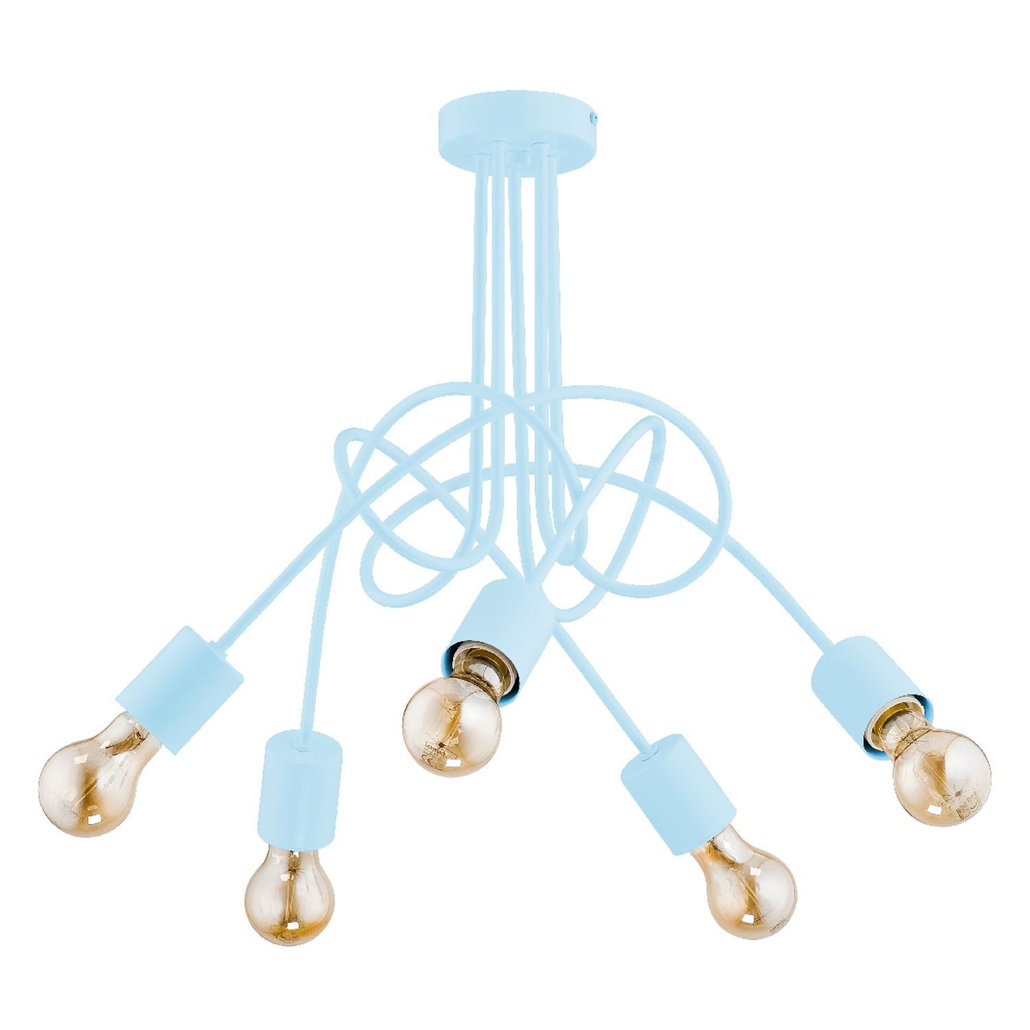 Licht-Erlebnisse Deckenleuchte KALMAR, ohne Leuchtmittel, Metall E27 50 cm breit Blau