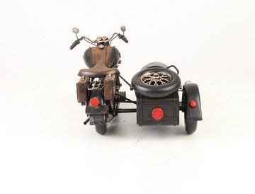 Modellauto Deko Motorrad mit Beiwagen Modell Retro Vintage 32,1 cm