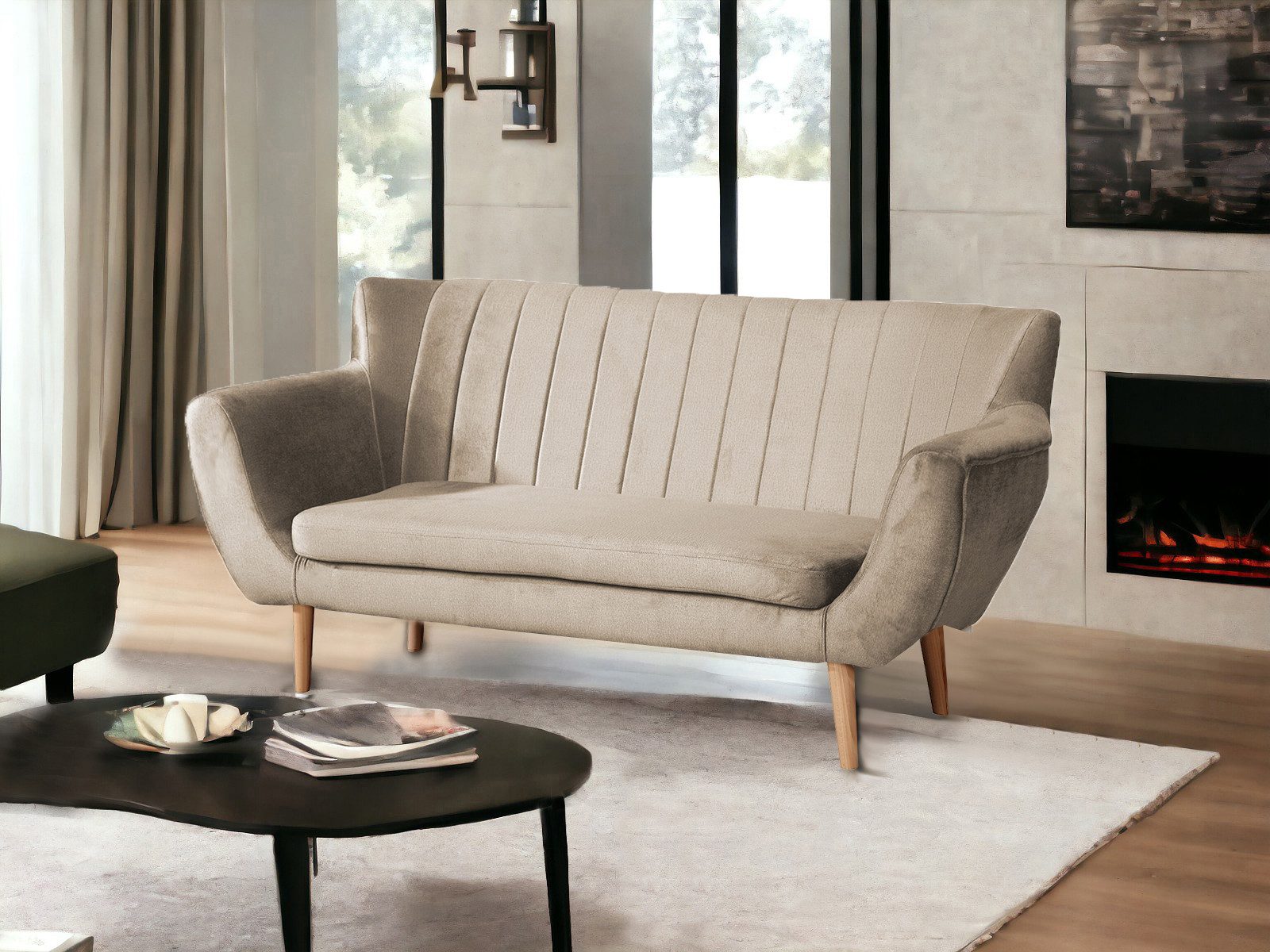 Compleo 2-Sitzer Sofa mit hohen Beinen, günstig online kaufen