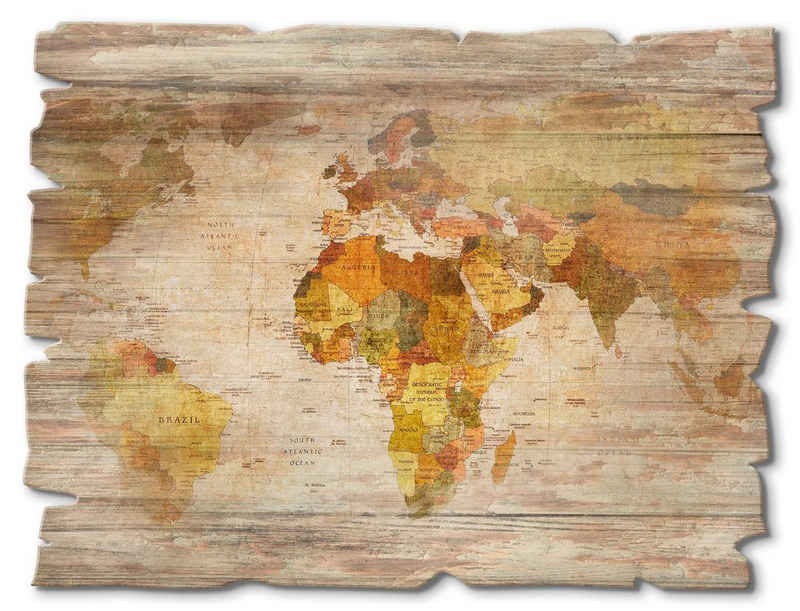 Artland Holzbild Weltkarte, Landkarten (1 St)