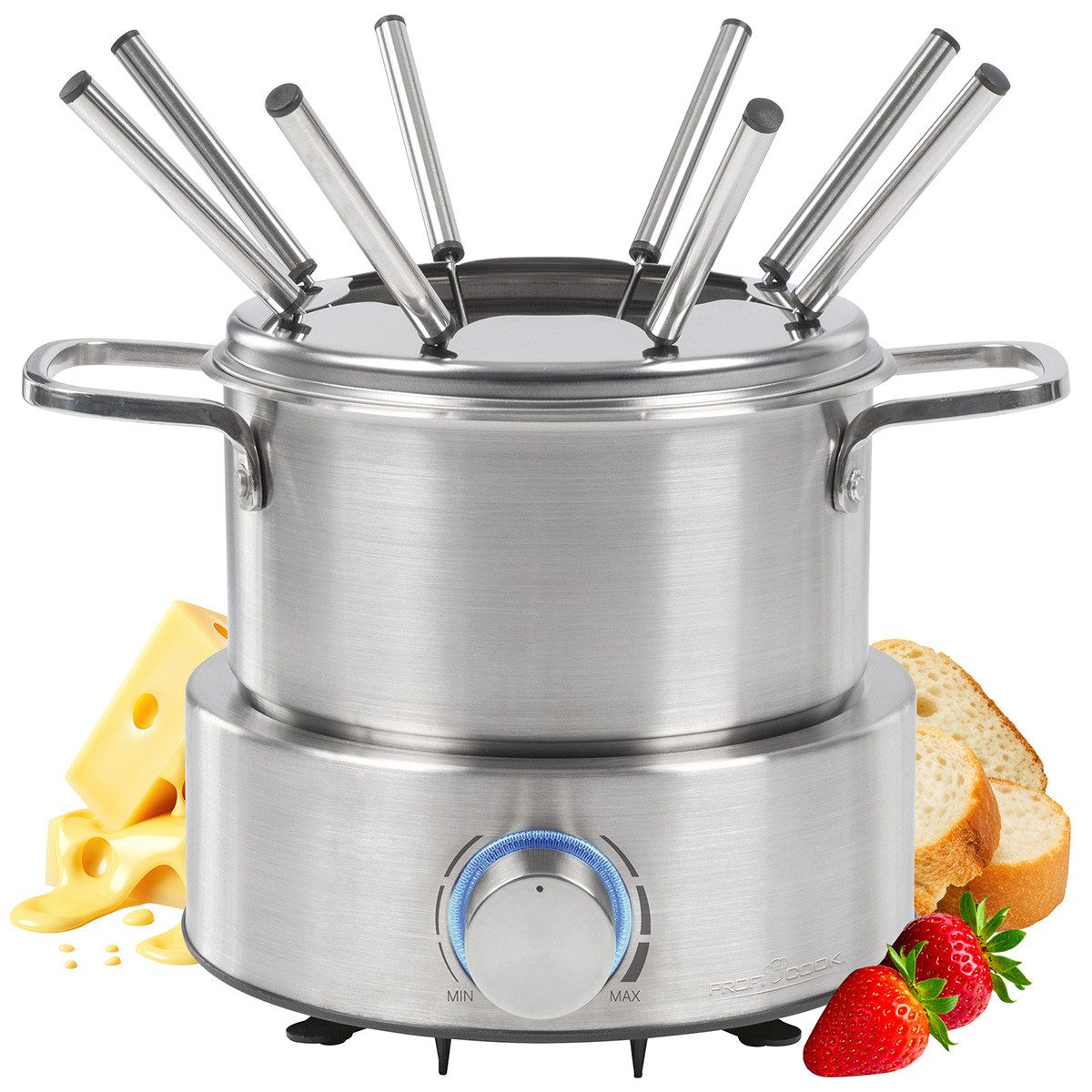 ProfiCook Elektro-Fondue PC-FD 1288, Fondue, Öl-Fondue, Schokofondue und Käsefondue