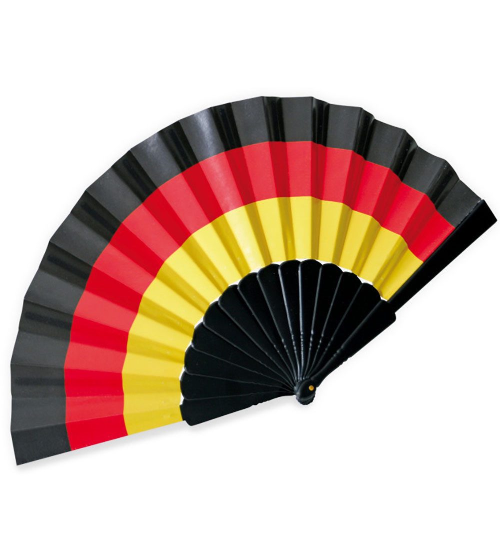 Fries Handfächer Deutschland Fan Fächer EM Europameisterschaft Fußball Schwarz Rot Gold, Deutschlandfarben