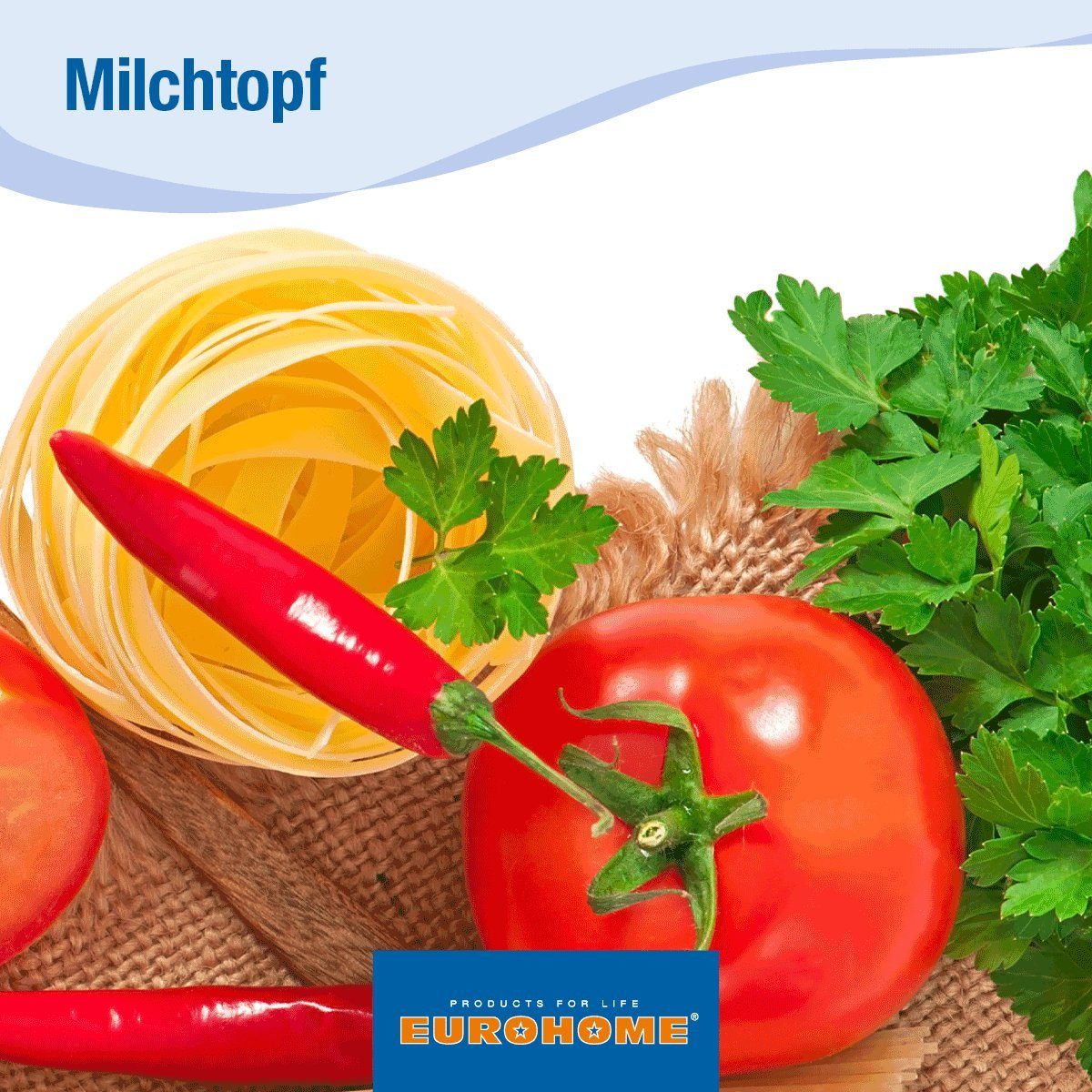 EUROHOME Milchtopf im Landhauslook Milchtopf emailliert mit Messskala 1l, Emaille (1-tlg., Milchtopf Ø12 cm), Milchtopf mit Ausgießer - Milchtopf Induktion – Bild 4 von 4