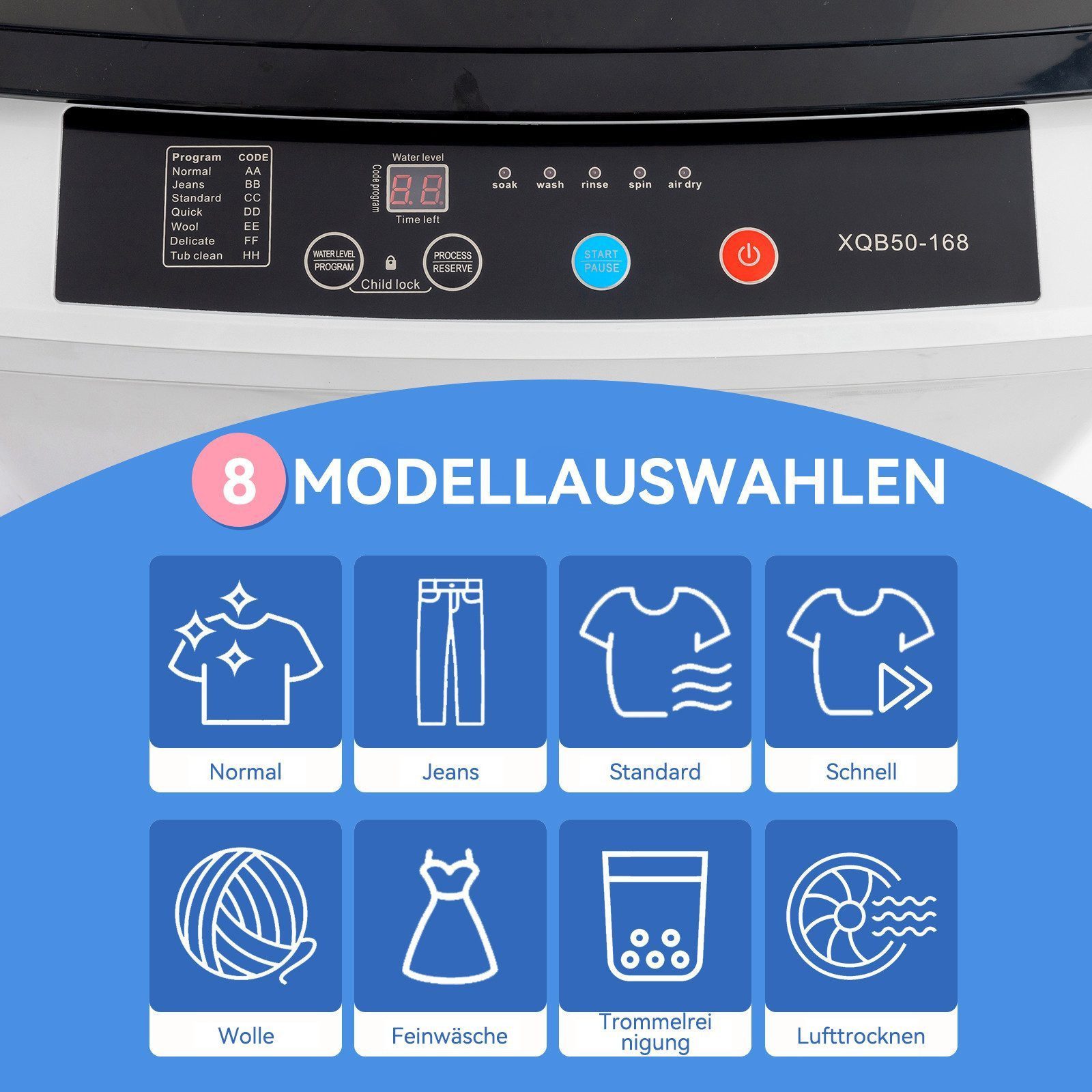 LALAHO Waschmaschine Toplader XQB70-168 – Bild 5 von 5