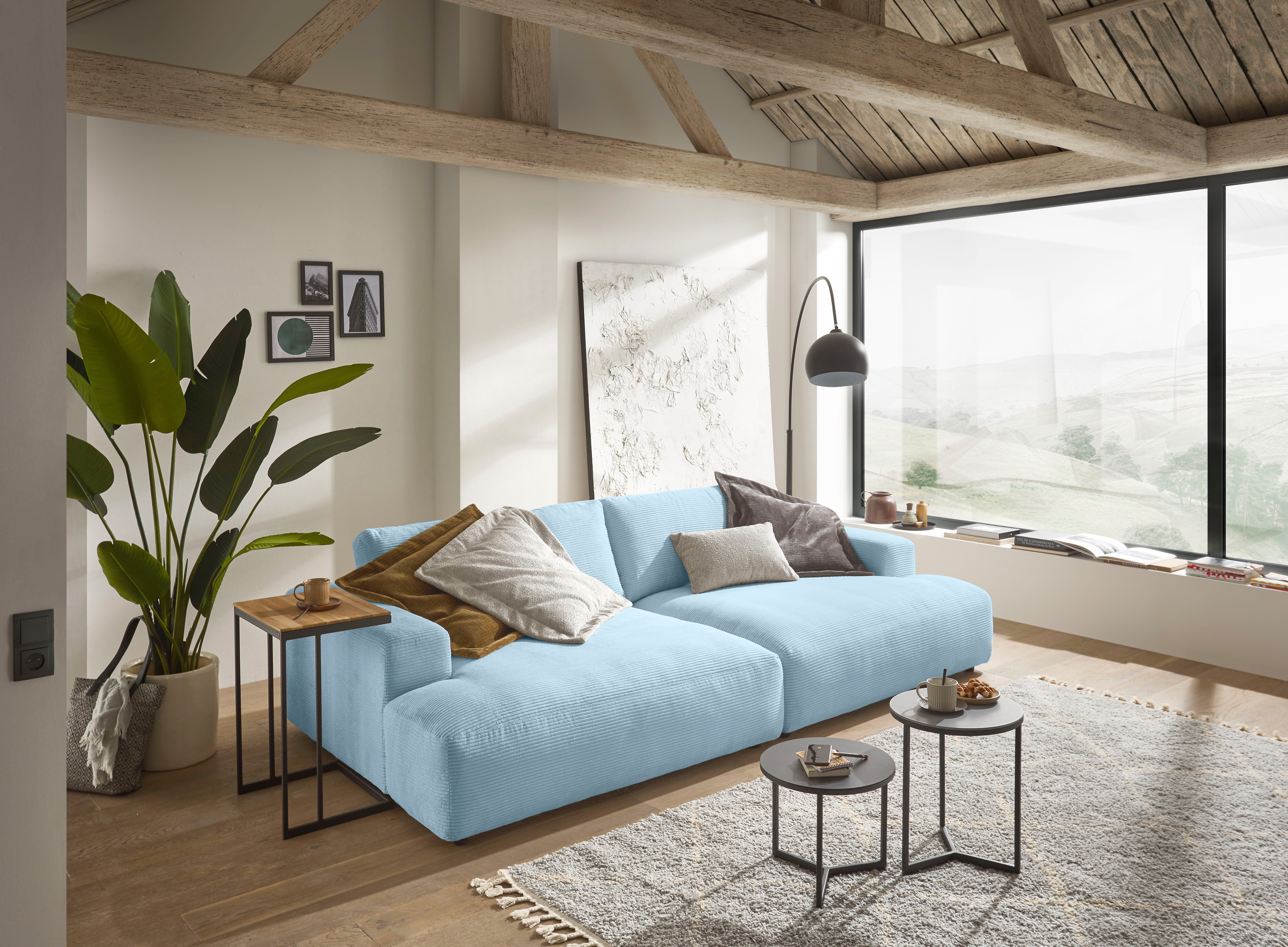 GALLERY M branded by Musterring cm Cord-Bezug, Loungesofa 292 light-blue Lucia, Breite