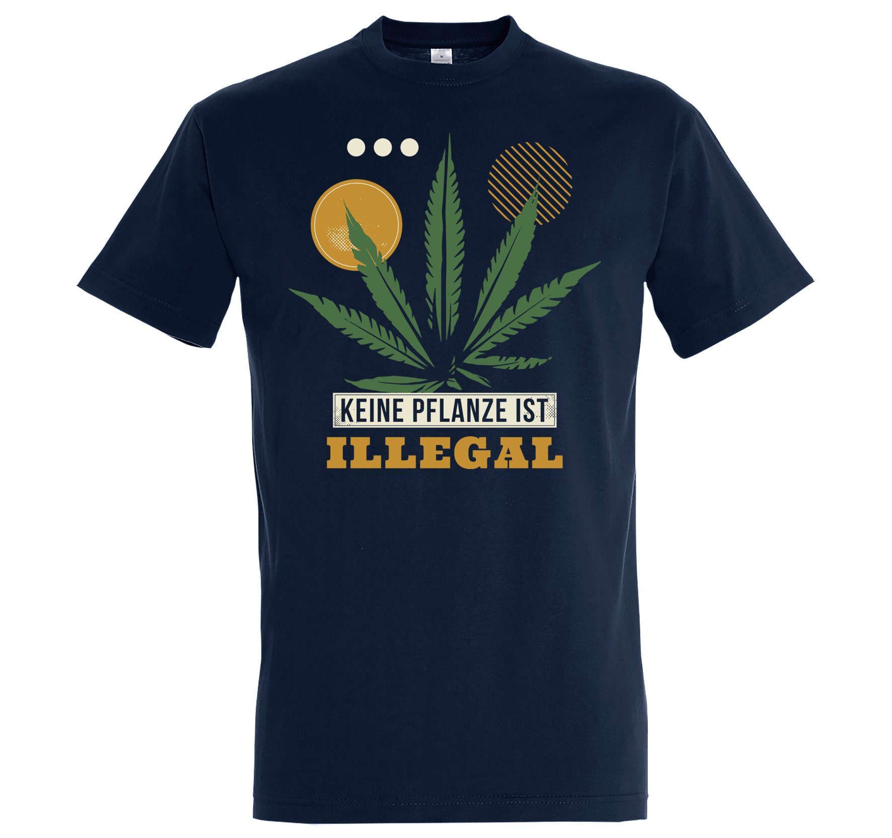 Youth Designz T-Shirt Keine Pflanze ist Illegal Herren T-Shirt mit trendigem Frontprint Navy