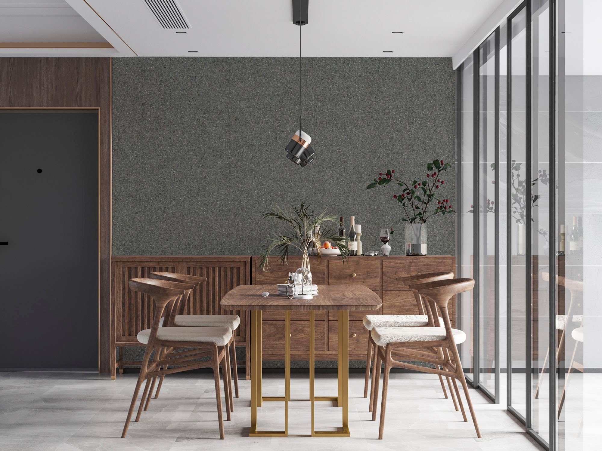 living walls Vliestapete My Home My Spa, leicht strukturiert, Minimalmuster, glänzend, Strukturmuster, Design Tapete Dunkelgrau leicht strukturiert Vlies Tapete – Bild 4 von 4