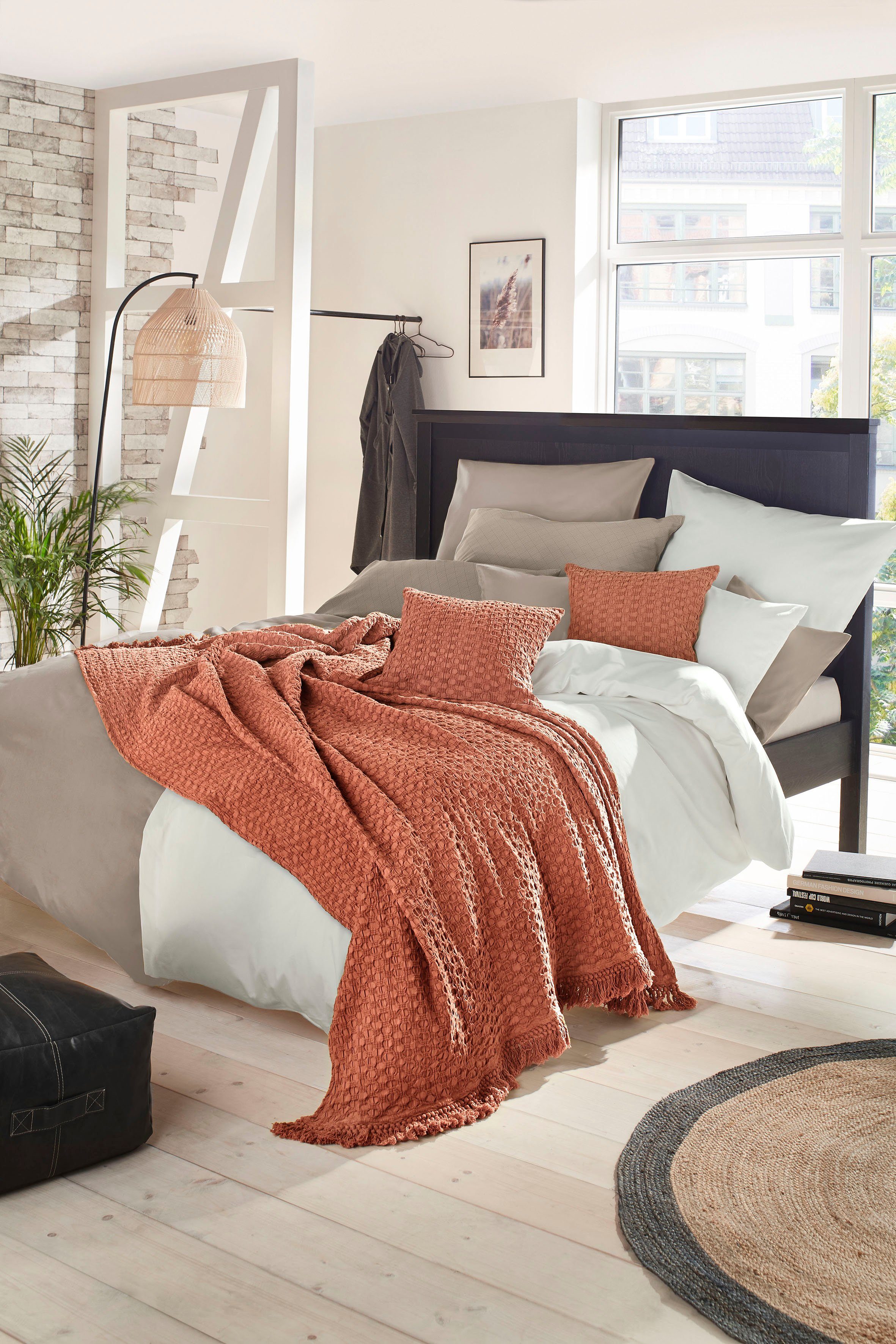 Wohndecke Struktur, Primera, mit besonderem Zweiton-Look, Kuscheldecke