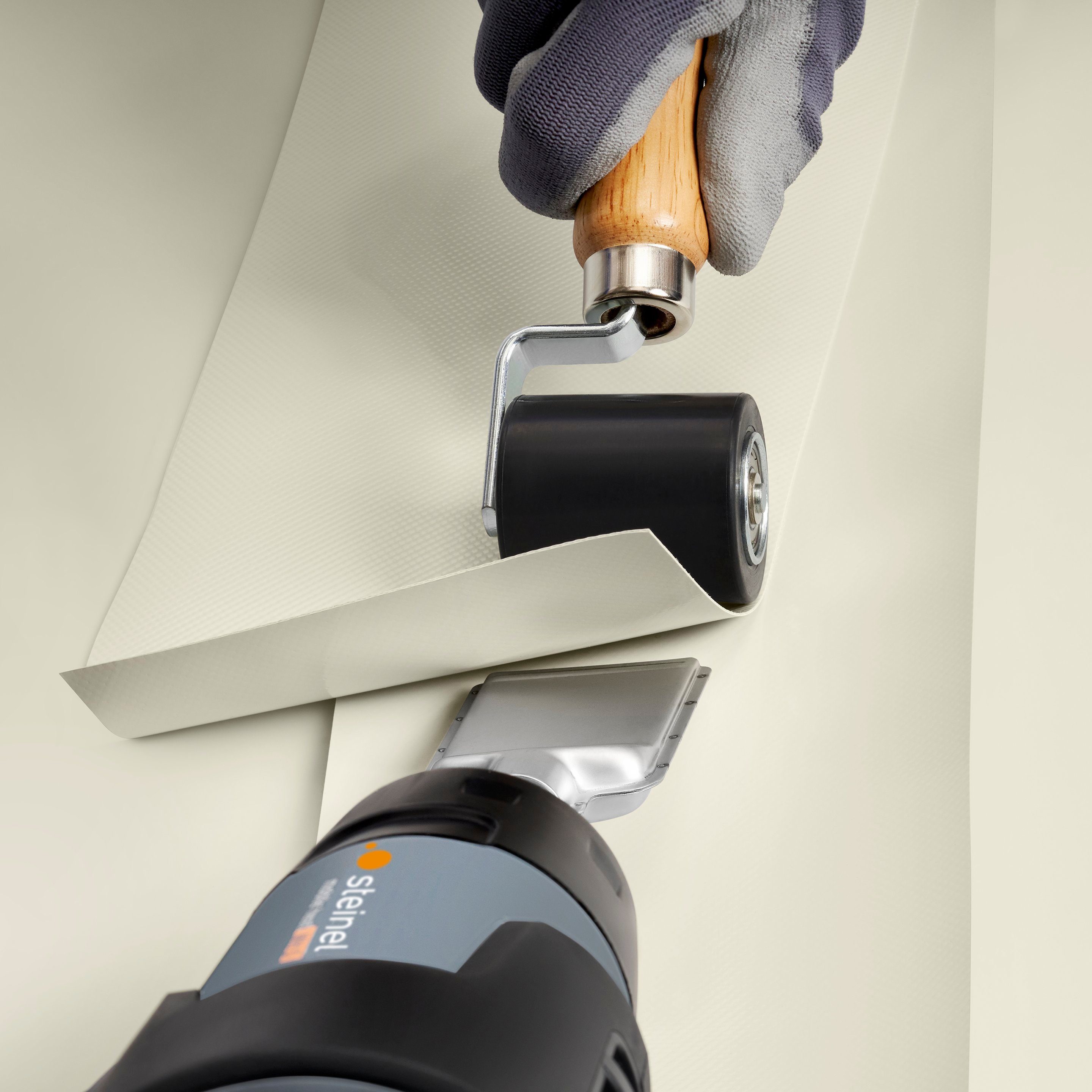 steinel Akku-Heißluftgebläse mobile heat MH5, bis max. 500,00 °C, 18 V Profi-Heißluftgebläse mit Koffer, LCD-Display