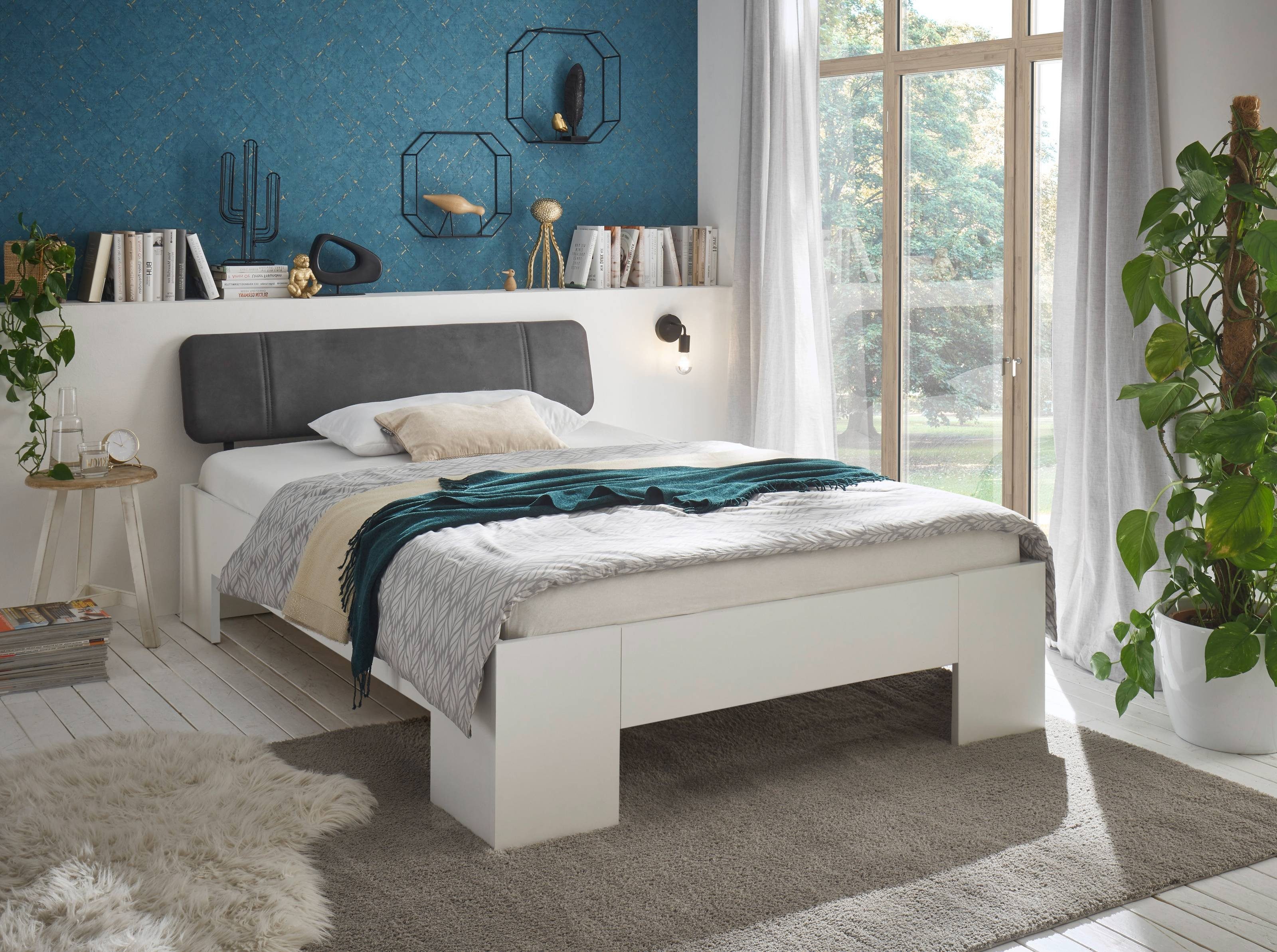 Pol-Power Bett in Weiß. Abmessungen (BxHxT) 145x81x214 cm