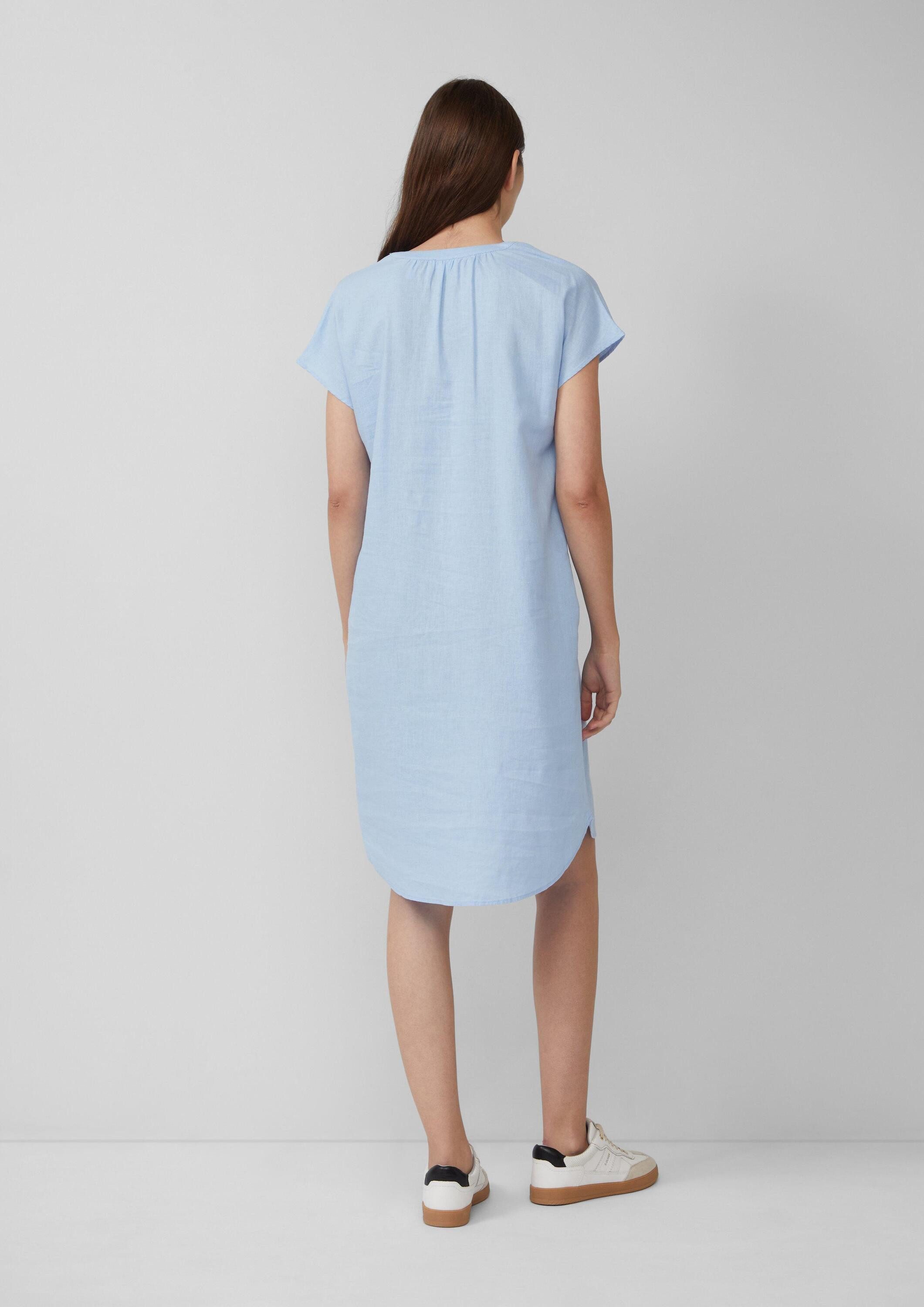 s.Oliver Minikleid Kleid Blusenkleid aus Leinenmix mit Eingrifftaschen