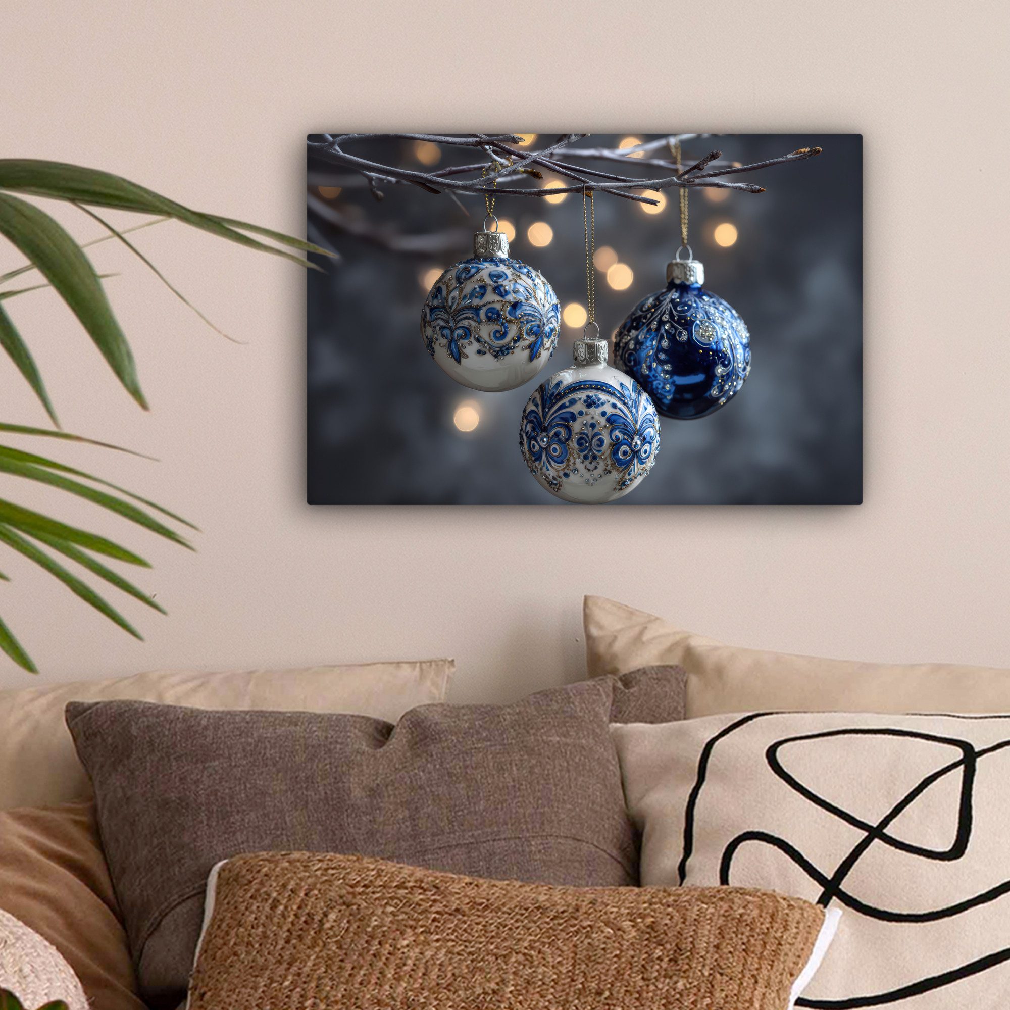 OneMillionCanvasses® Leinwandbild Weihnachtskugel - Dekoriert - günstig online kaufen