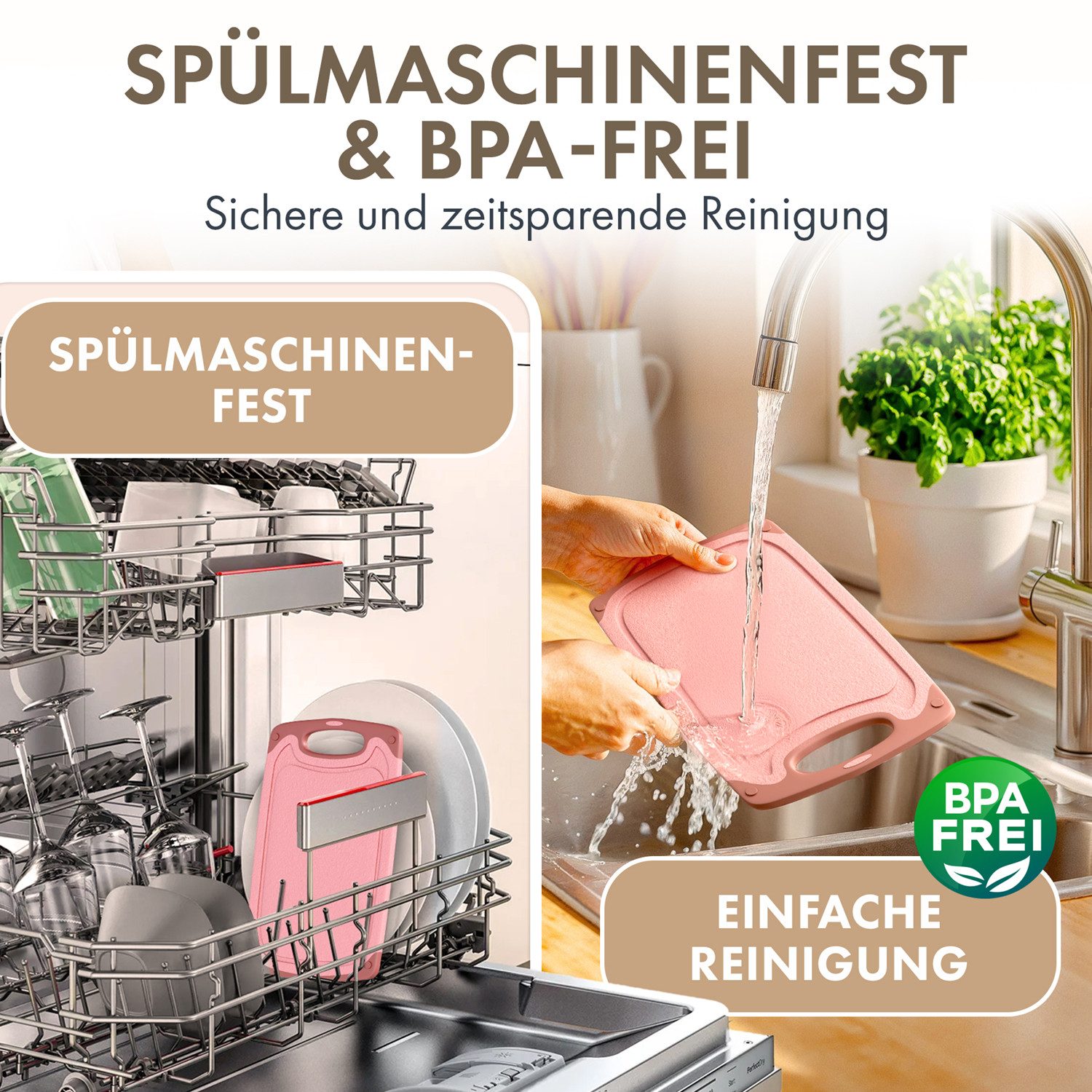 Blumtal Frühstücksbrett Blumtal Frühstücksbrettchen Kunststoff 25x15 im Set spülmaschinenfest, Kunststoff, (6-St) – Bild 4 von 5