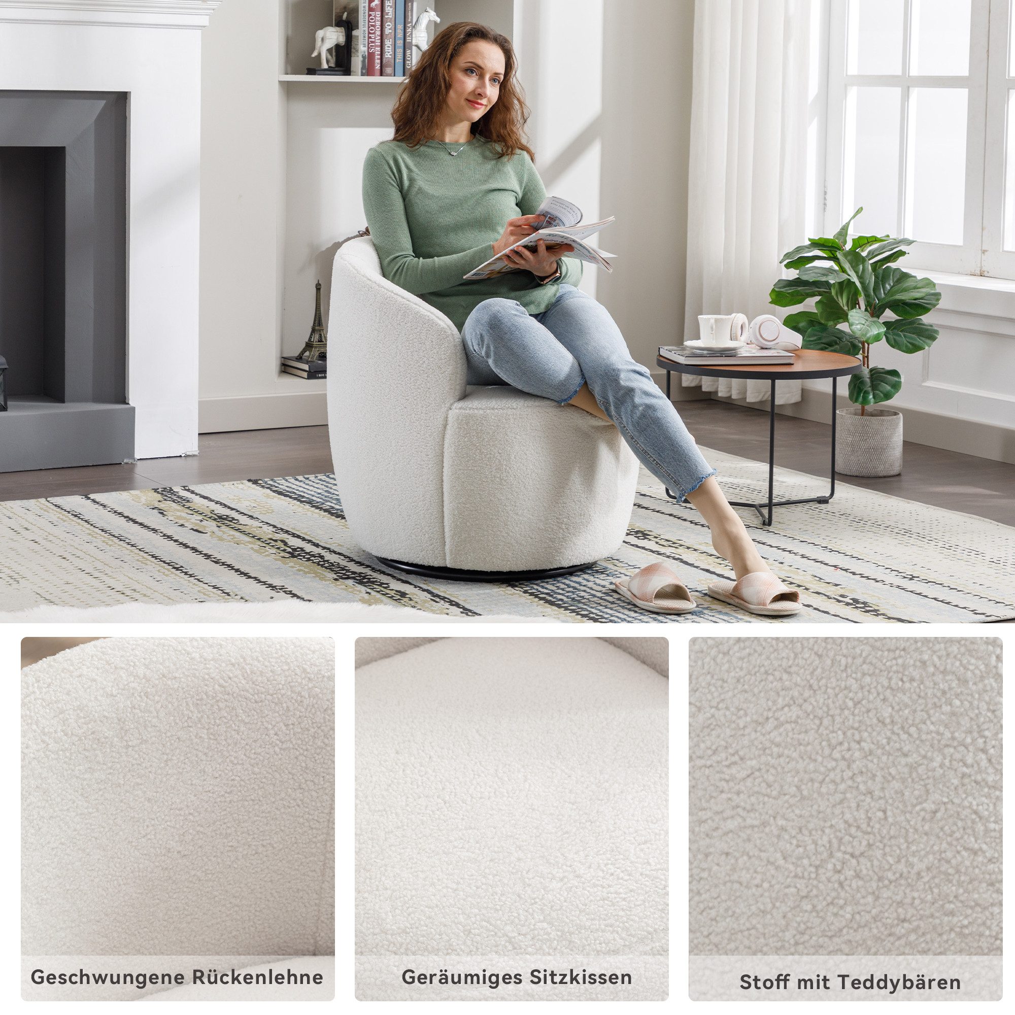 i@home Polsterstuhl Polsterstuhl Drehbarer Lounge-Sessel aus günstig online kaufen