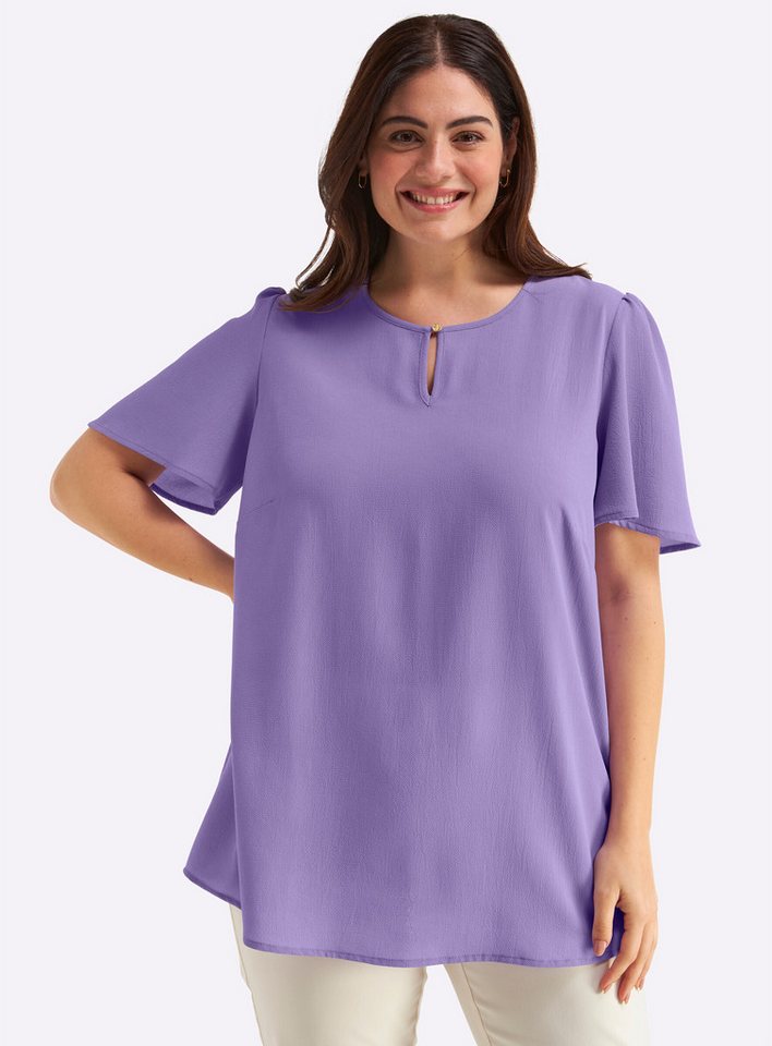 Sheego Klassische Bluse Tunika Kurzarm