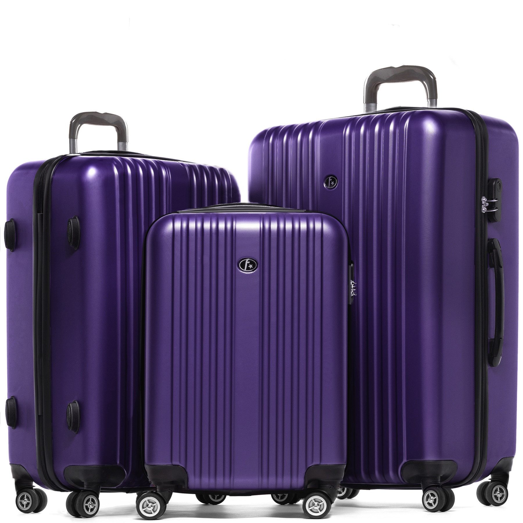 FERGÉ Kofferset Hartschale 3 teilig Koffer Set TOULOUSE, 4 Rollen, (3er Kofferset stabil und leicht mit Zahlenschloß, 3 tlg., Hartschalen-Trolley Set 3 Größen Handgepäck Koffer M XL), Trolley 3er Koffer Set, Reisekoffer 4 Rollen, Premium Rollkoffer