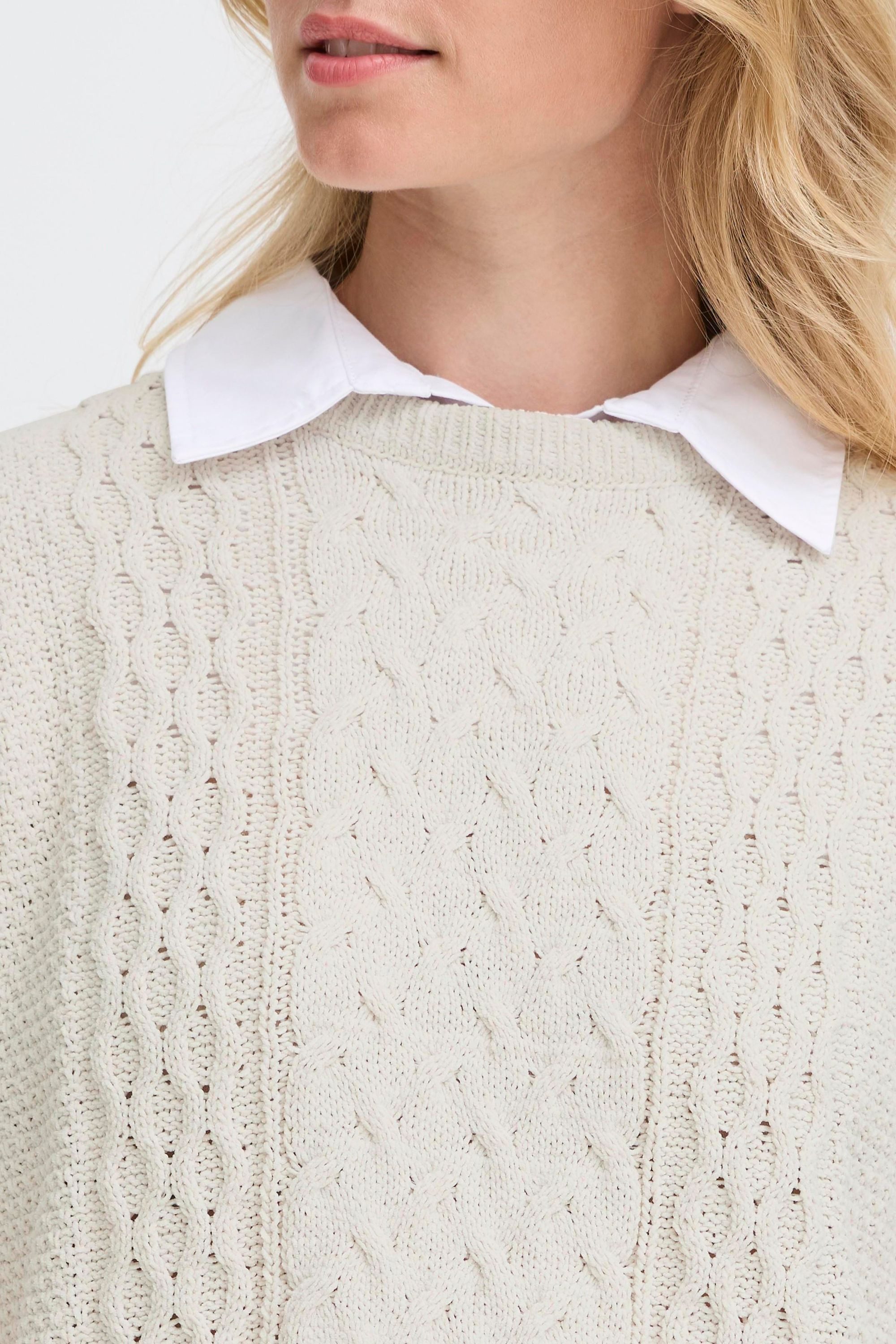 OXMO Strickpullover OXFSanvi Modischer Strickpullover mit integrierter Bluse