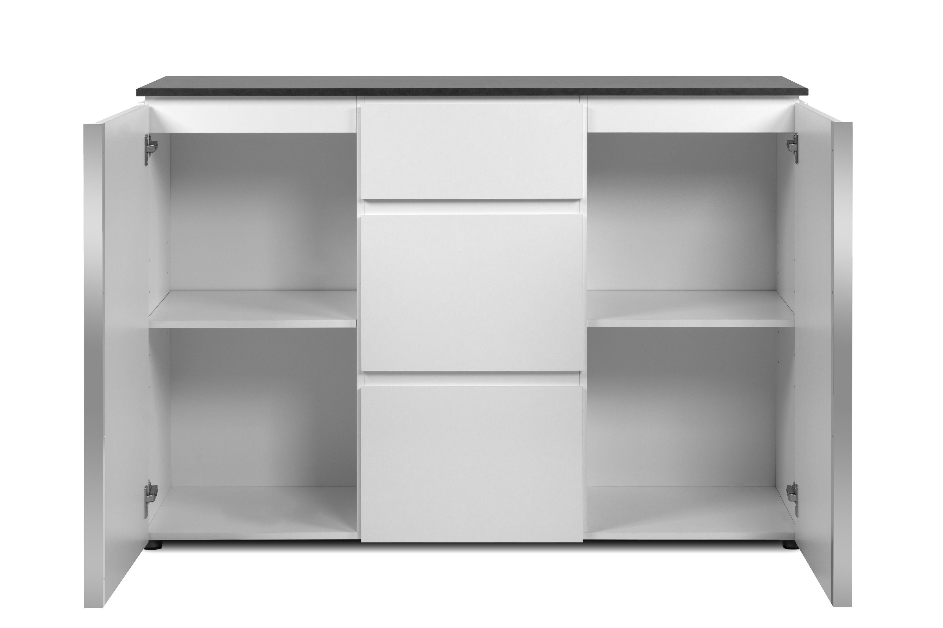 Finori Kommode in Matera / weiß HGL - 133x92x40cm (BxHxT)