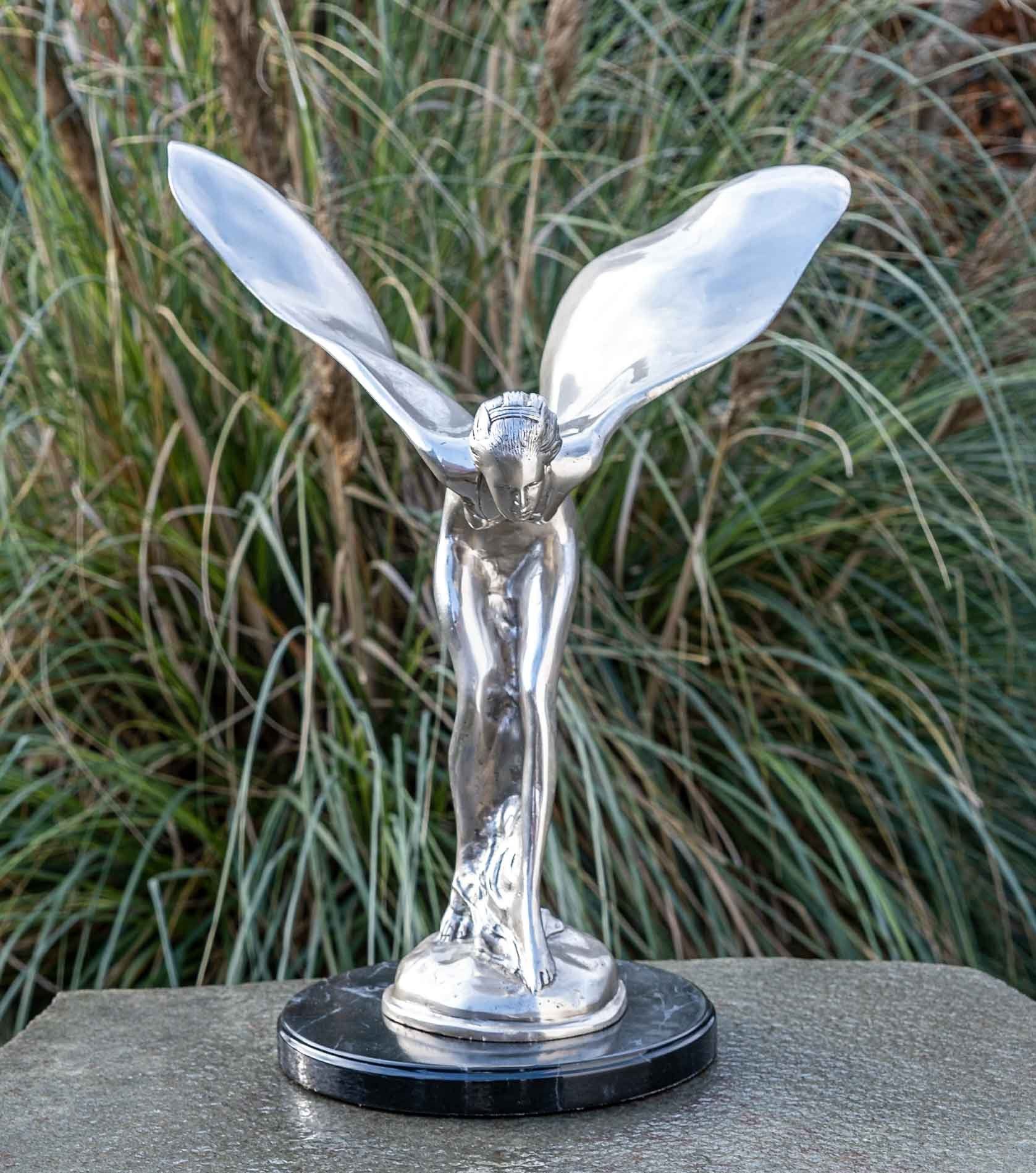 IDYL Gartenfigur IDYL Bronze-Skulptur Fliegende silber Dame, Bronze
