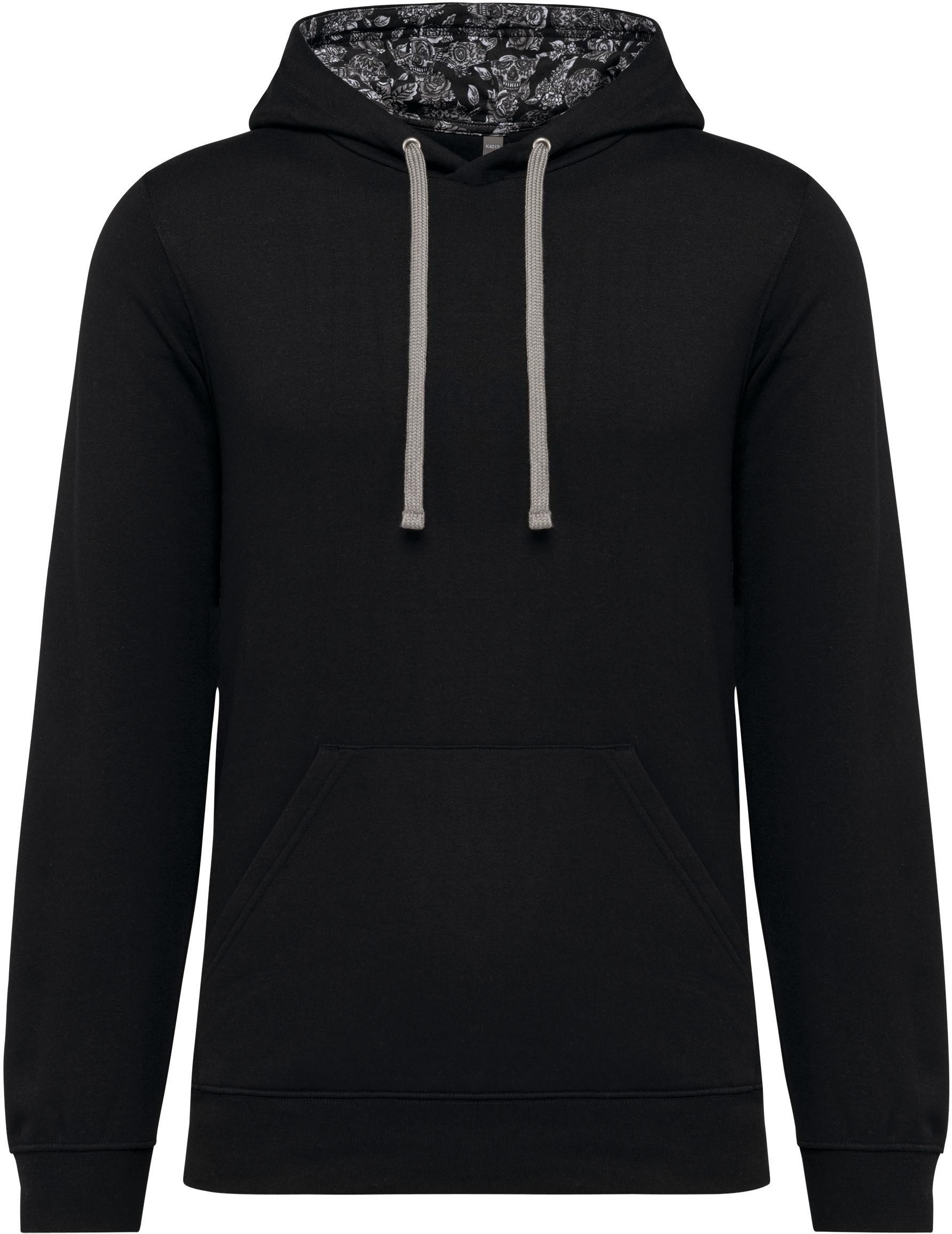 Kapuzenpullover Unisex-Kapuzensweatshirt mit kontrastfarbener Kapuze und Mot