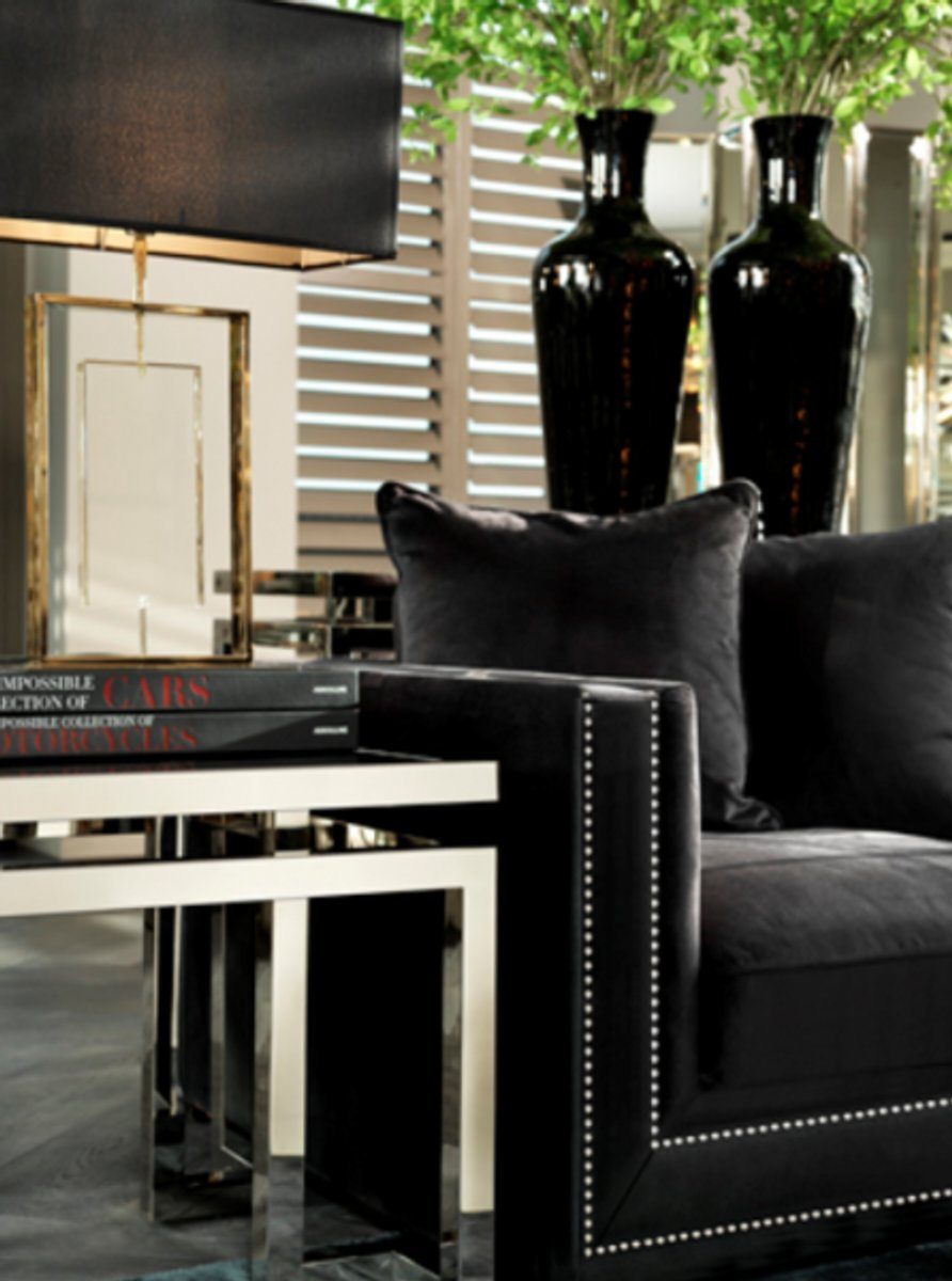 Hotel Rauchglas Beistelltisch mit Luxus Designer Casa Deco Beistelltisch Möbel Tisch Padrino Art -