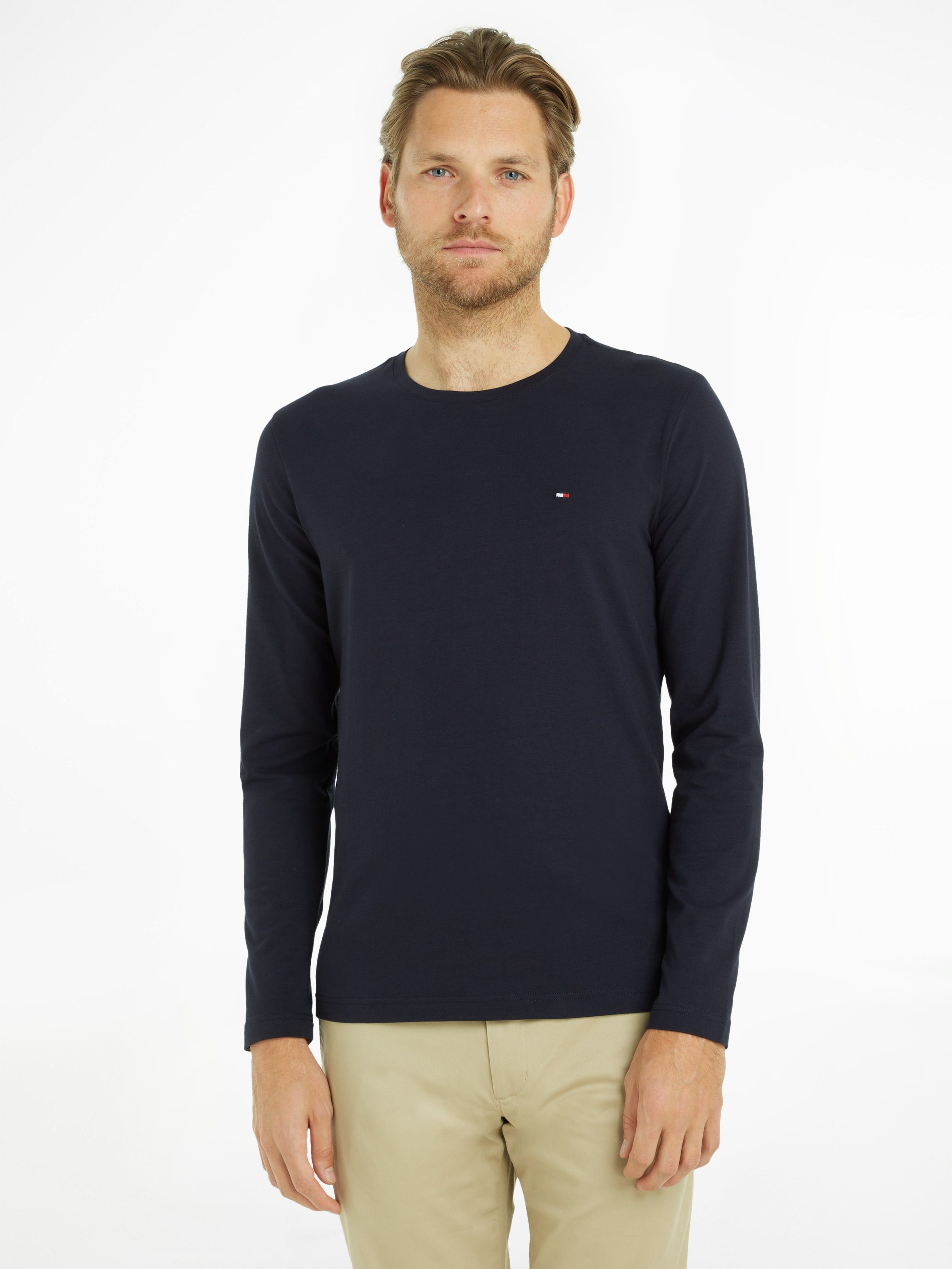 Tommy Hilfiger Langarmshirt STRETCH SLIM FIT LONG SLEEVE aus biologischem Baumwollstretch