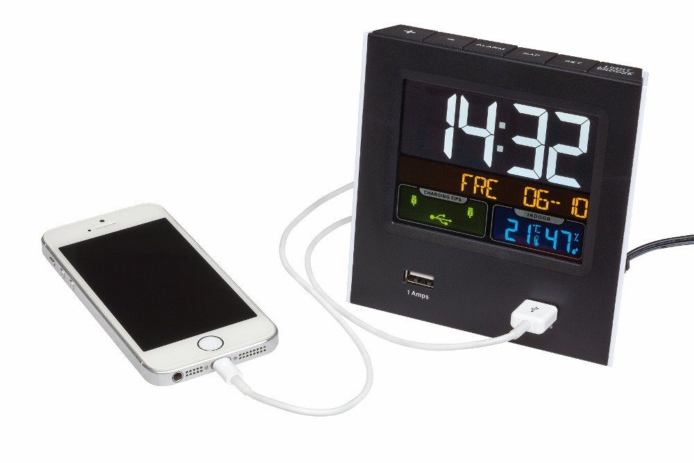 Wecker Digitalwecker Mini Charge TFA 60.2020.01 Reisewecker USB-Ladefunktion