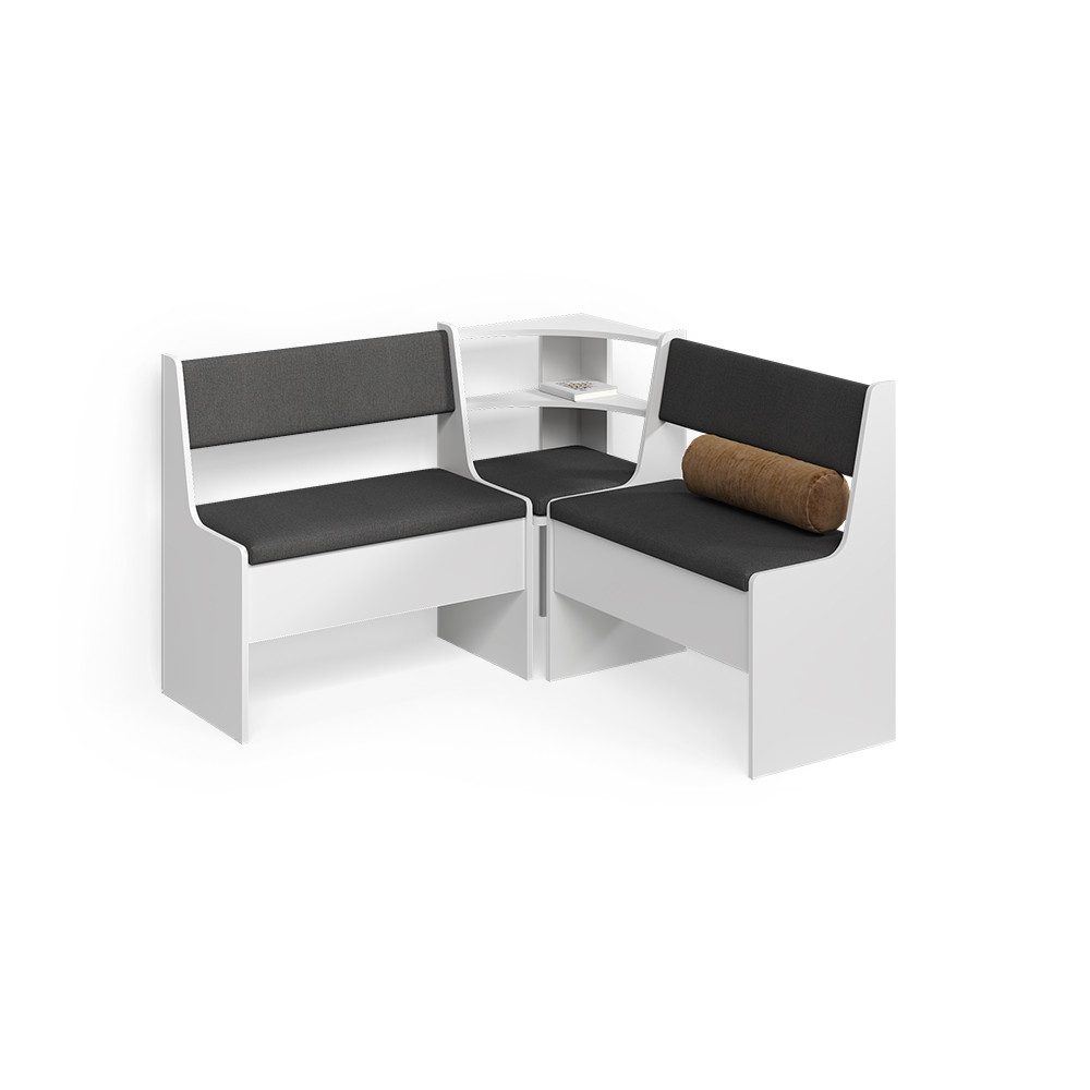 Livinity® Sitzbank Tiberio, Weiß, 120 x 120 cm Ohne Tisch (1-St)