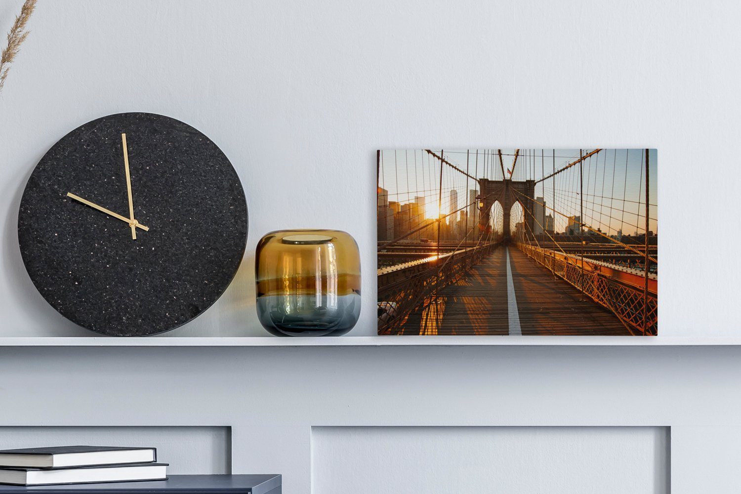 OneMillionCanvasses® Leinwandbild Brooklyn Bridge in New York bei Sonnenunt günstig online kaufen