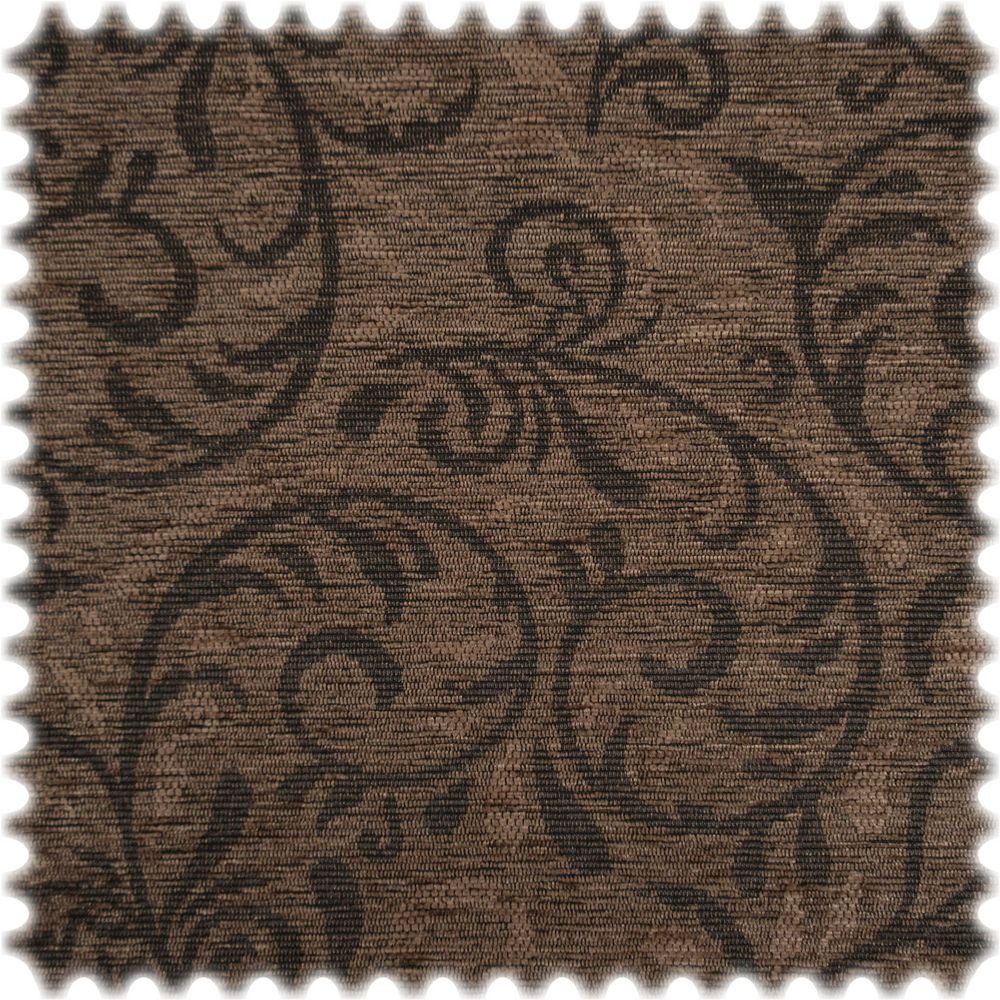 Heiro Stoff Chenille Möbelstoff Valencia Braun, Polsterstoff Meterware - Breite:140 cm