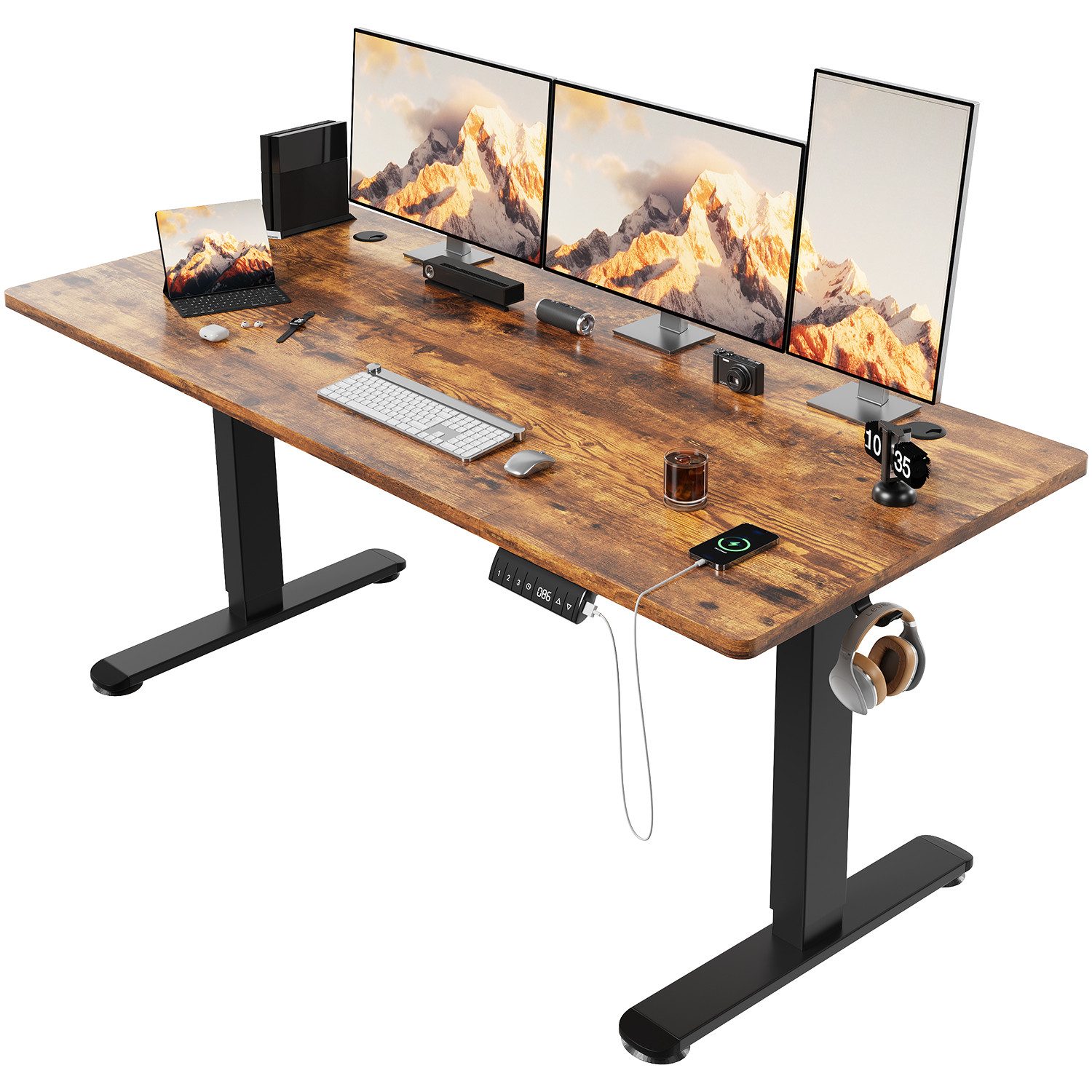 HOMALL Schreibtisch Höhenverstellbarer Elektrisch Schreibtisch, Vierteilige günstig online kaufen