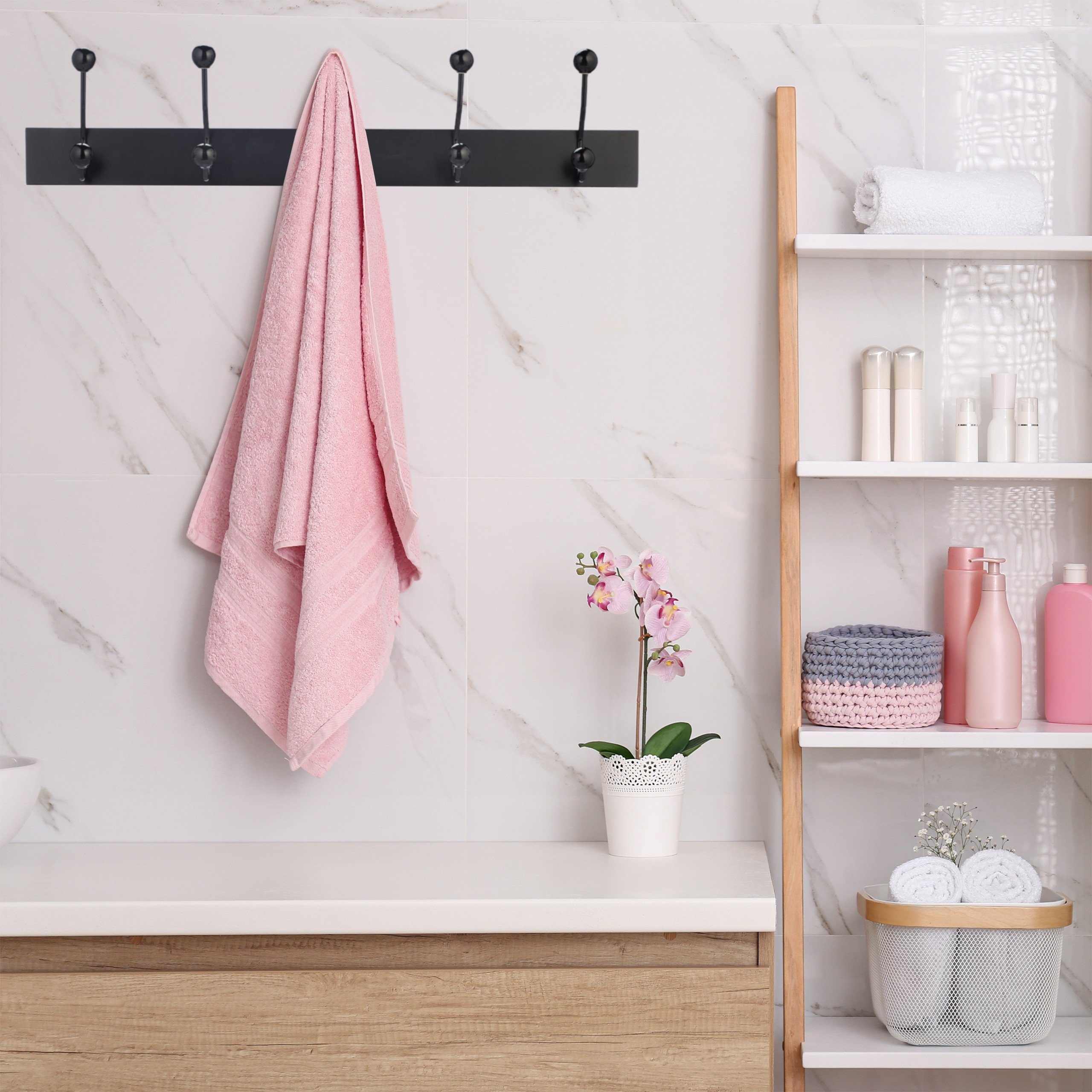 relaxdays Hakenleiste Schwarze Garderobenleiste mit 5 günstig online kaufen
