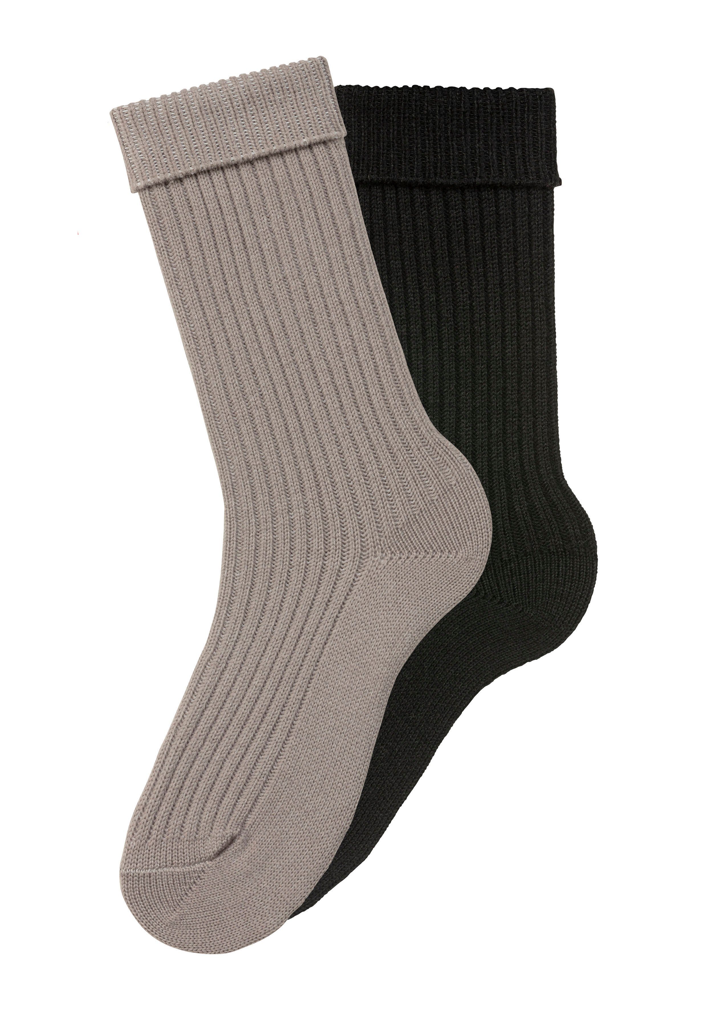 (2-Paar) Lavana modischem in Socken Rippstrick