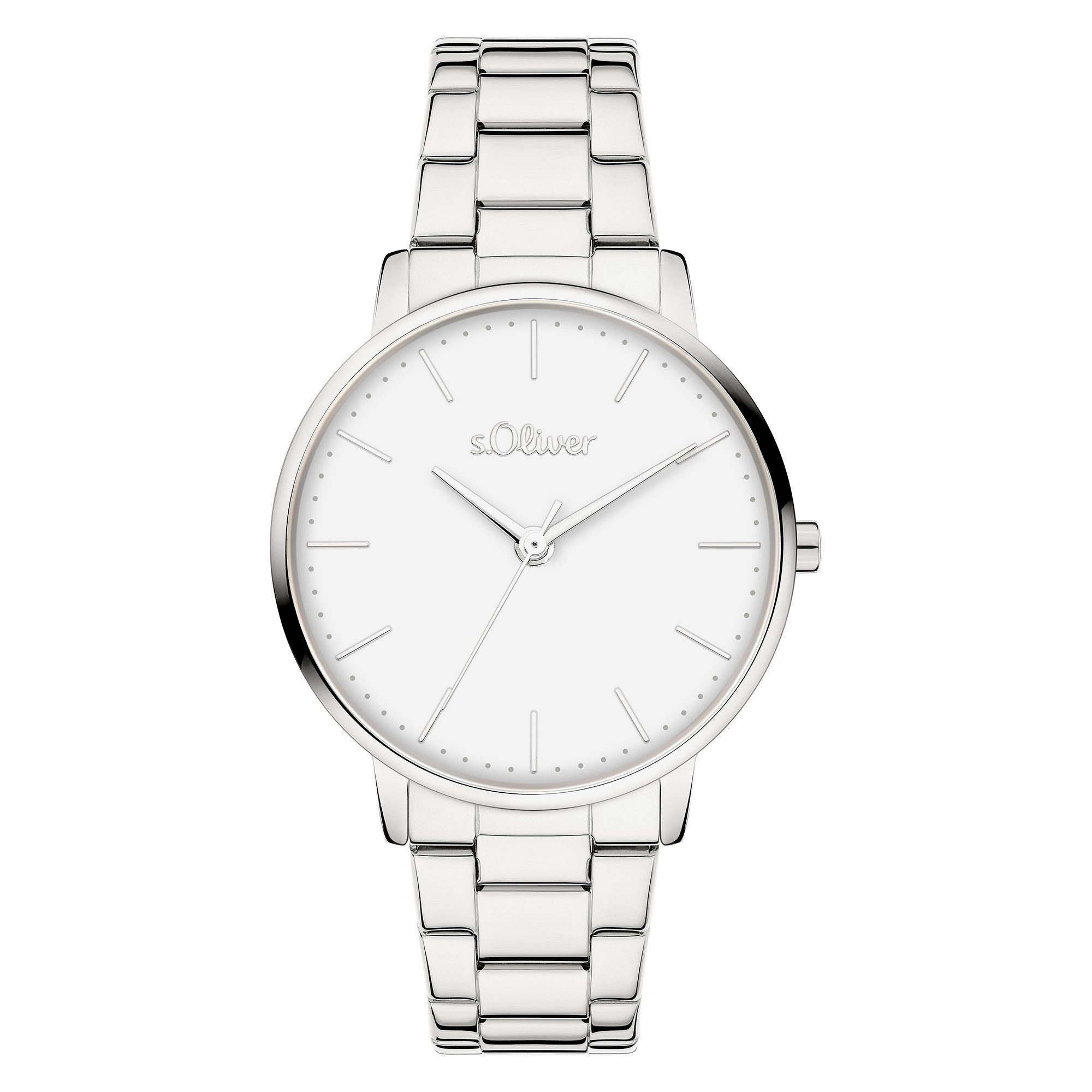 s.Oliver Quarzuhr Modern Basics SO-4473-MQ, Armbanduhr, Damenuhr, Edelstahlarmband, analog