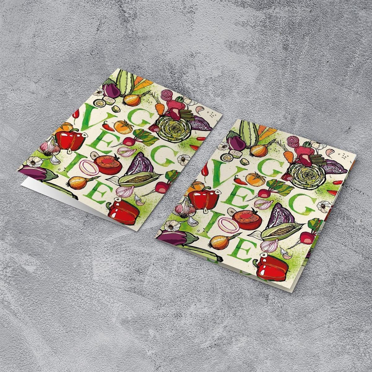 Logbuch-Verlag Dekofigur Rezeptmappe VEGGIE für vegetarische Gerichte Gemüse bunt -