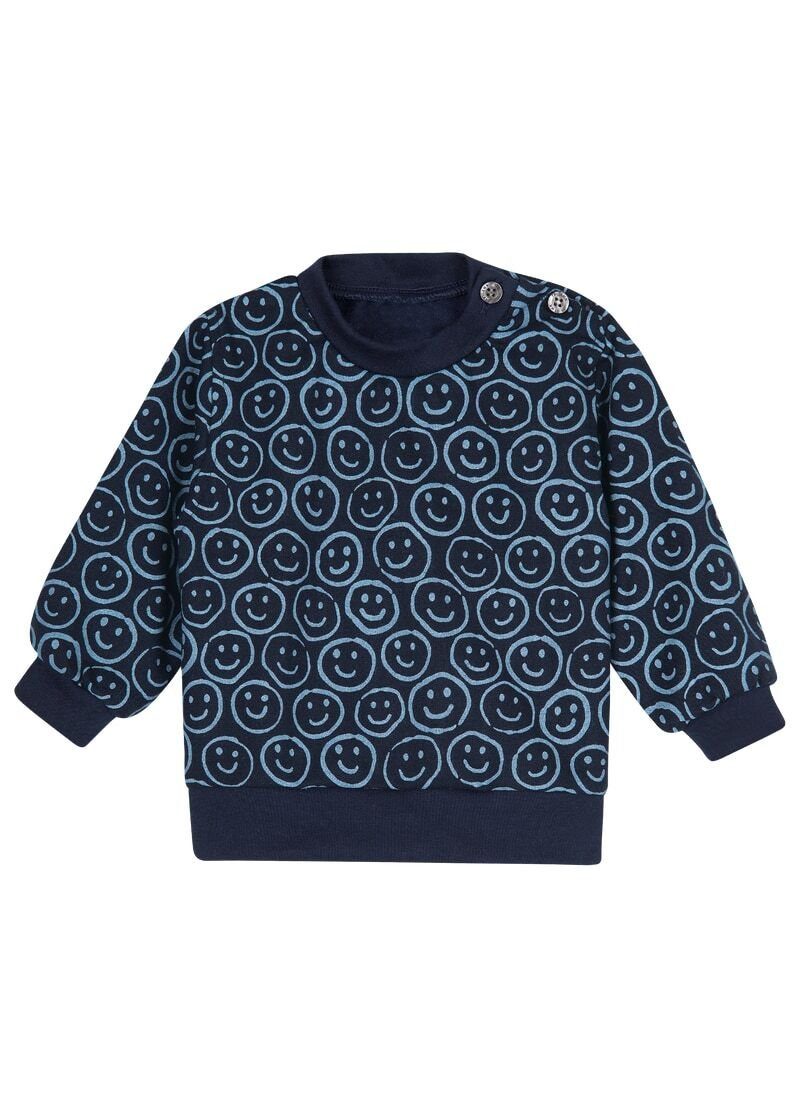 Smiley-Muster mit fröhlichem Sweatshirt Trigema Sweatshirt TRIGEMA